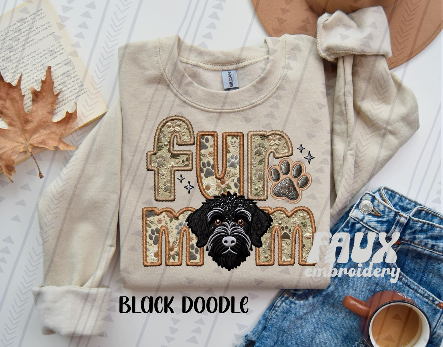 Fur Mom Black Doodle sweatshirt