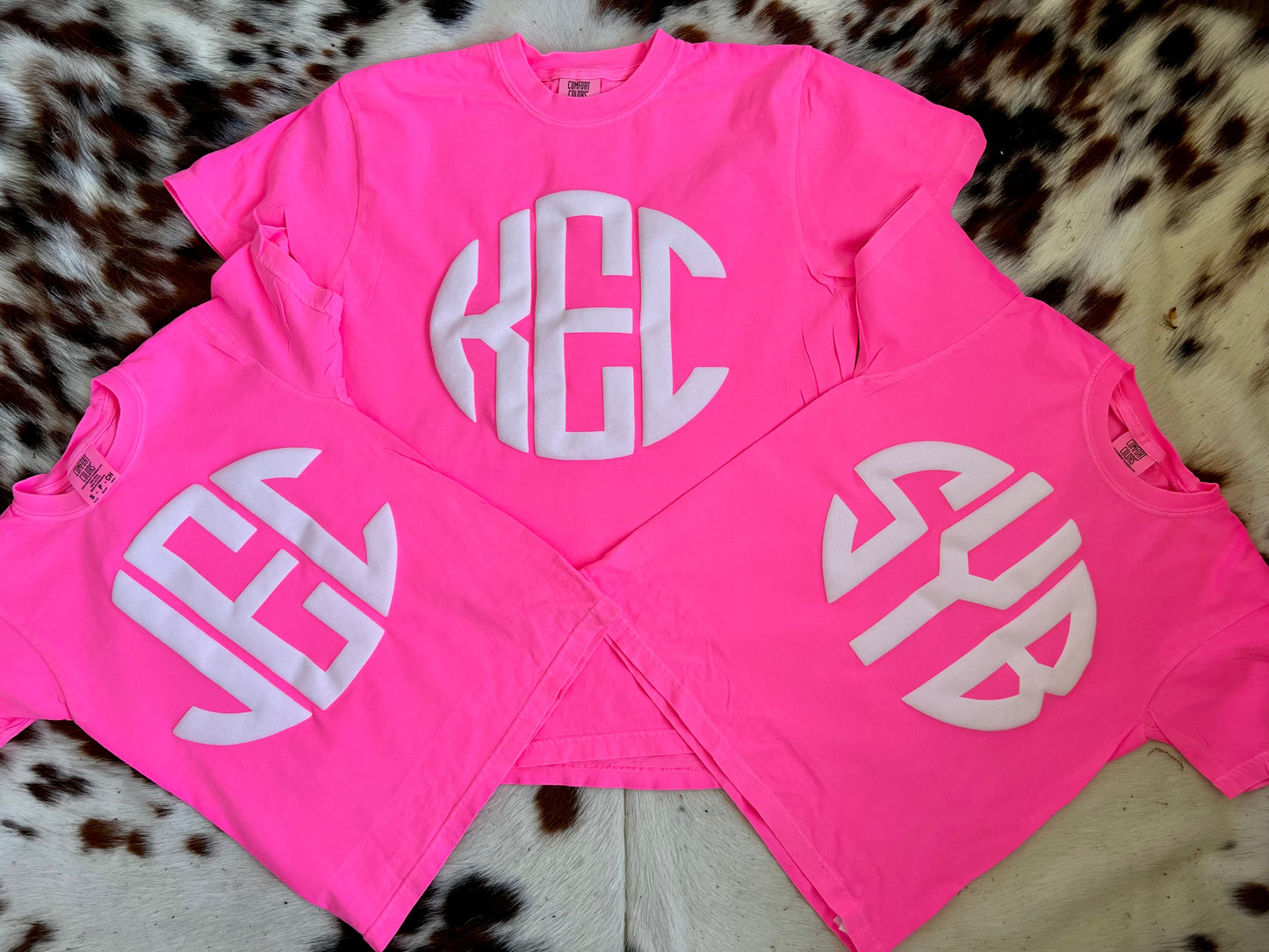 Monogram Glitter Puff Comfort Color Tees