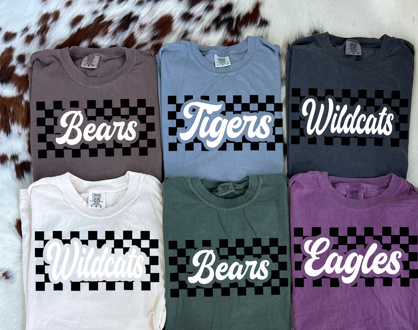 Mascots Puff checkered Comfort Color Tee