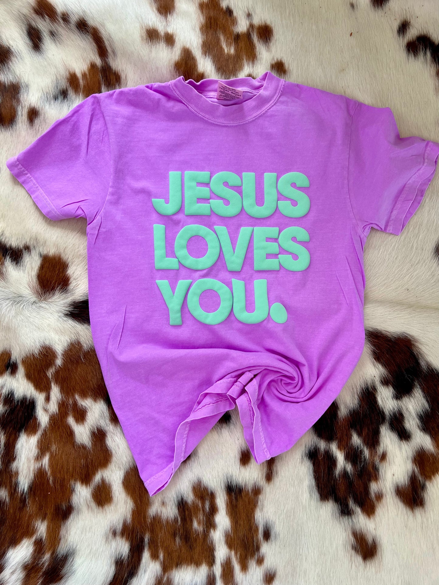 Jesus Loves You Puff Comfort Color Tees