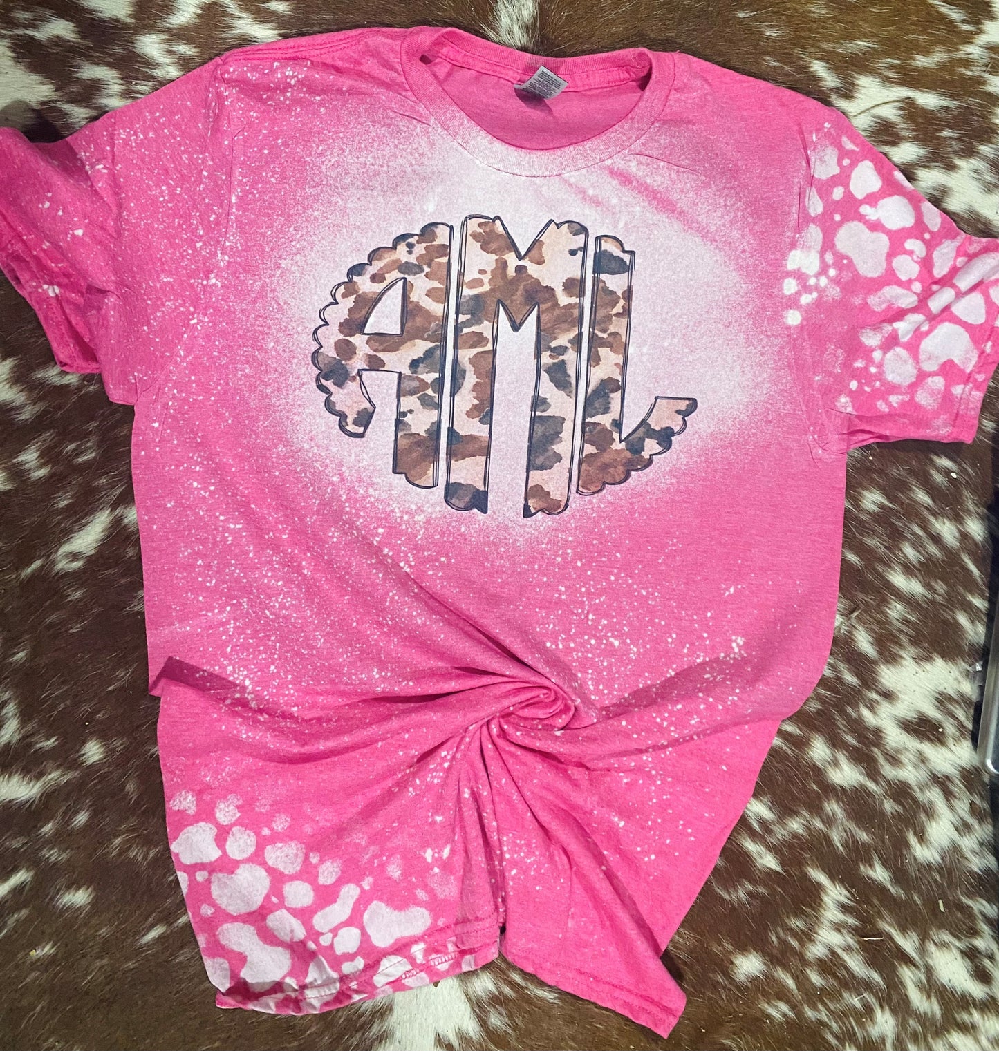 Cowhide Monogram Bleach Tee