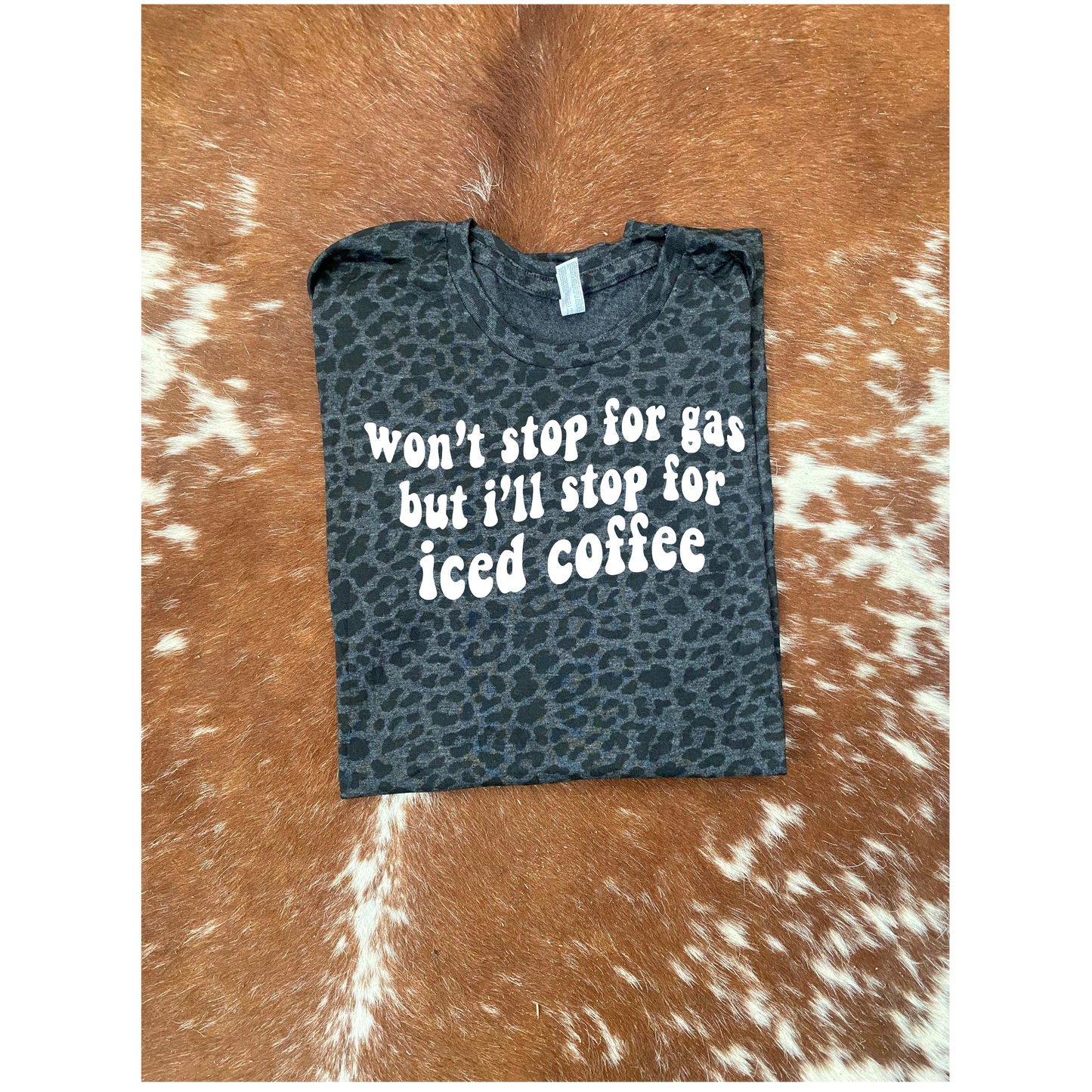 Iced Coffee Black Leopard Tee