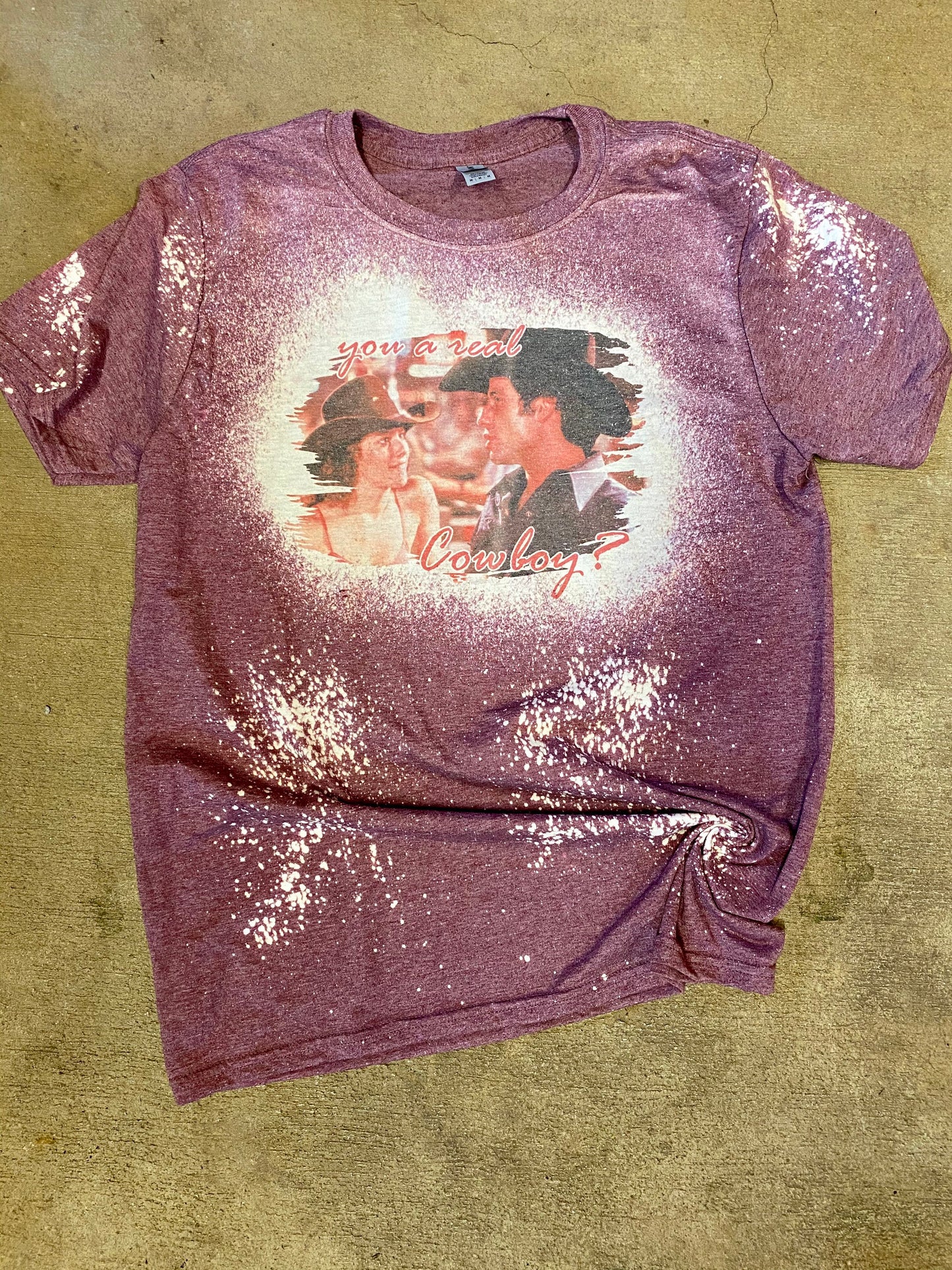 Are You A Real Cowboy | Bleach Tee | Bleach Shirt | Western Shirt | Urban Cowboy | Bleached Shirt