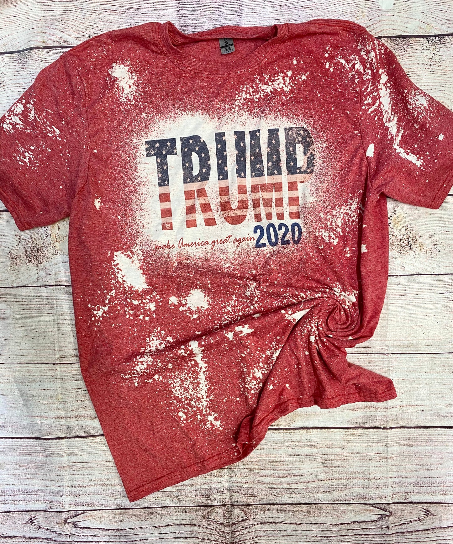 Trump 2020 | Trump 2020 MAGA | Red white blue Trump 2020 Bleach Shirt | Bleach Tee | Bleach Shirt | Bleached Shirt