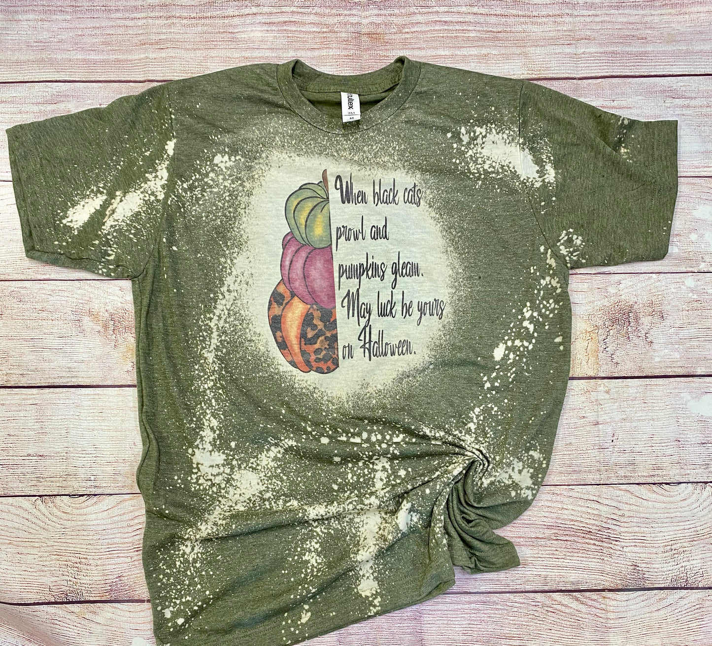 When Black Cats Prowl | Fall Design Bleach Shirt | Bleach Tee | Bleach Shirt | Bleached Shirt | Fall Bleach Shirt