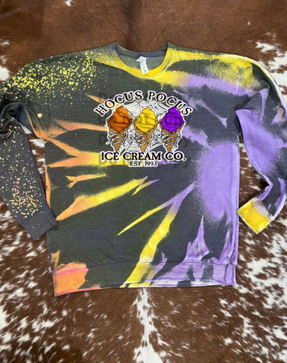 Hocus Pocus Icecream Co reverse tie dye Sweatshirt
