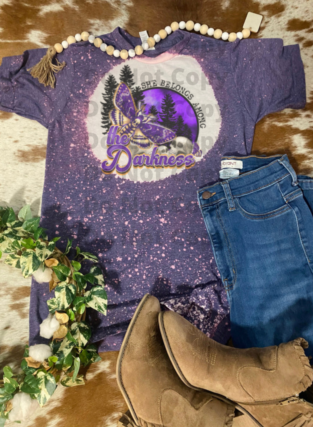 She Belongs among the Darkness Halloween Bleach Tee