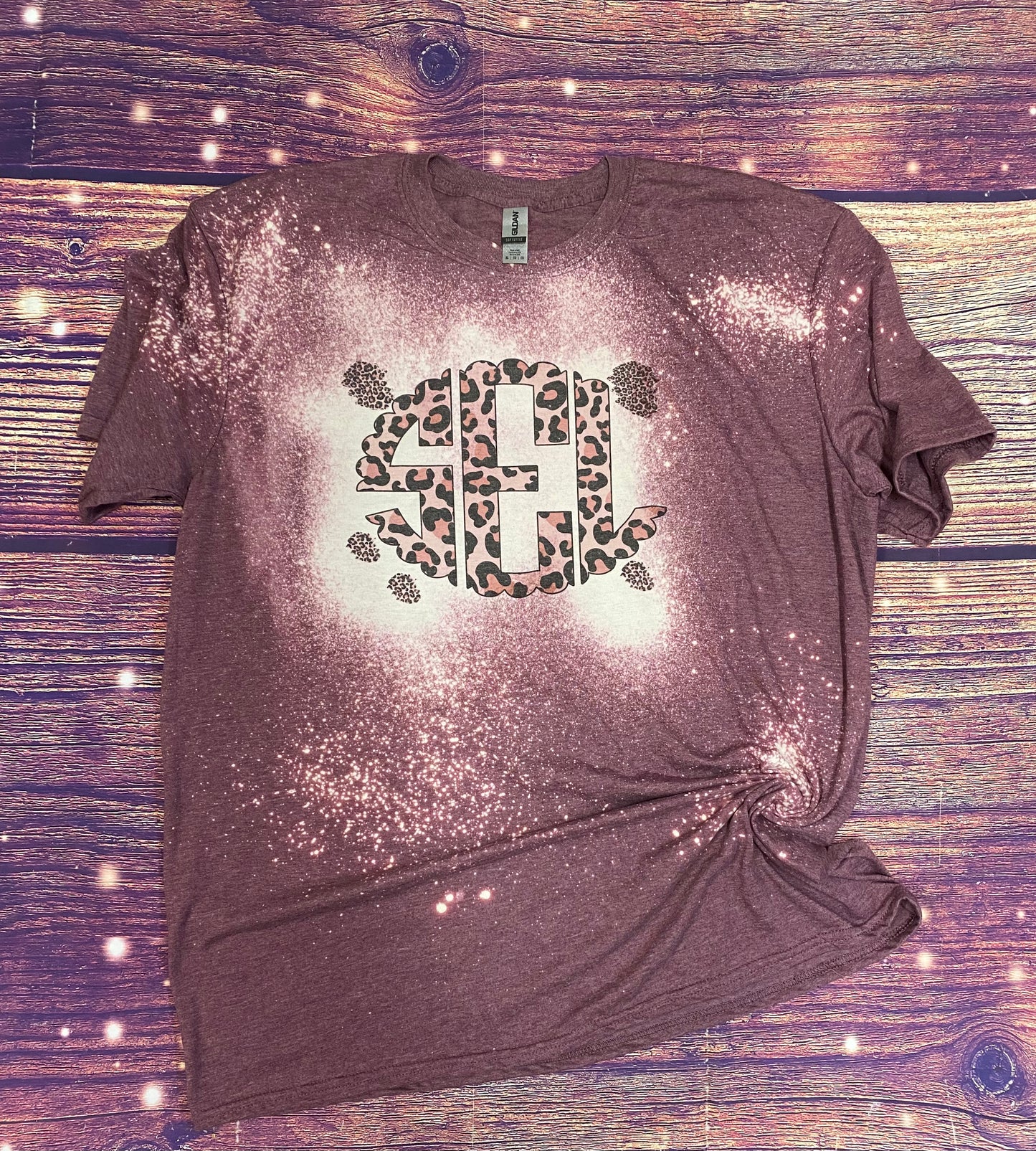 Leopard Monogram Bleach Tee