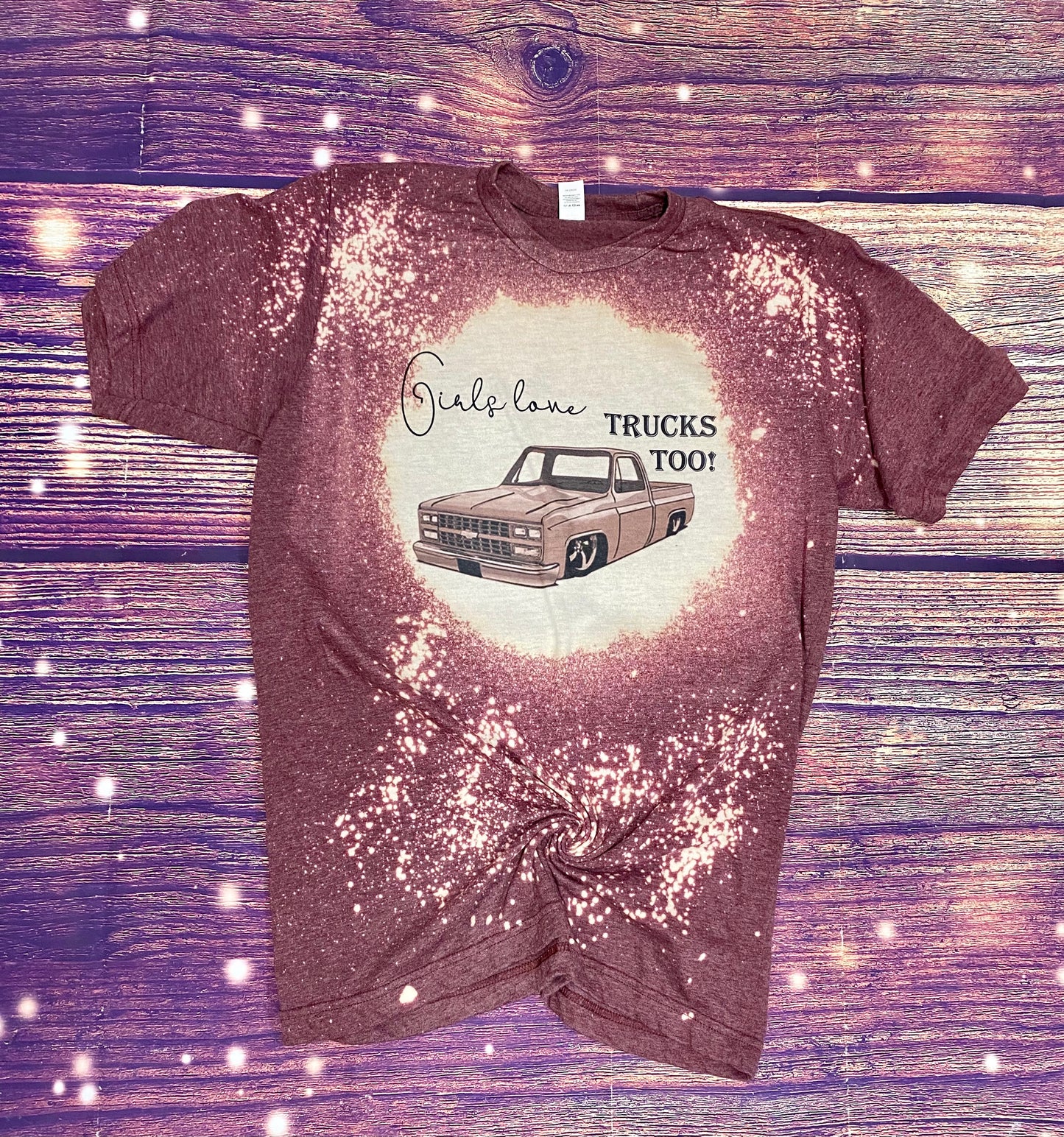 Girls love trucks too c10 Bleach Tee