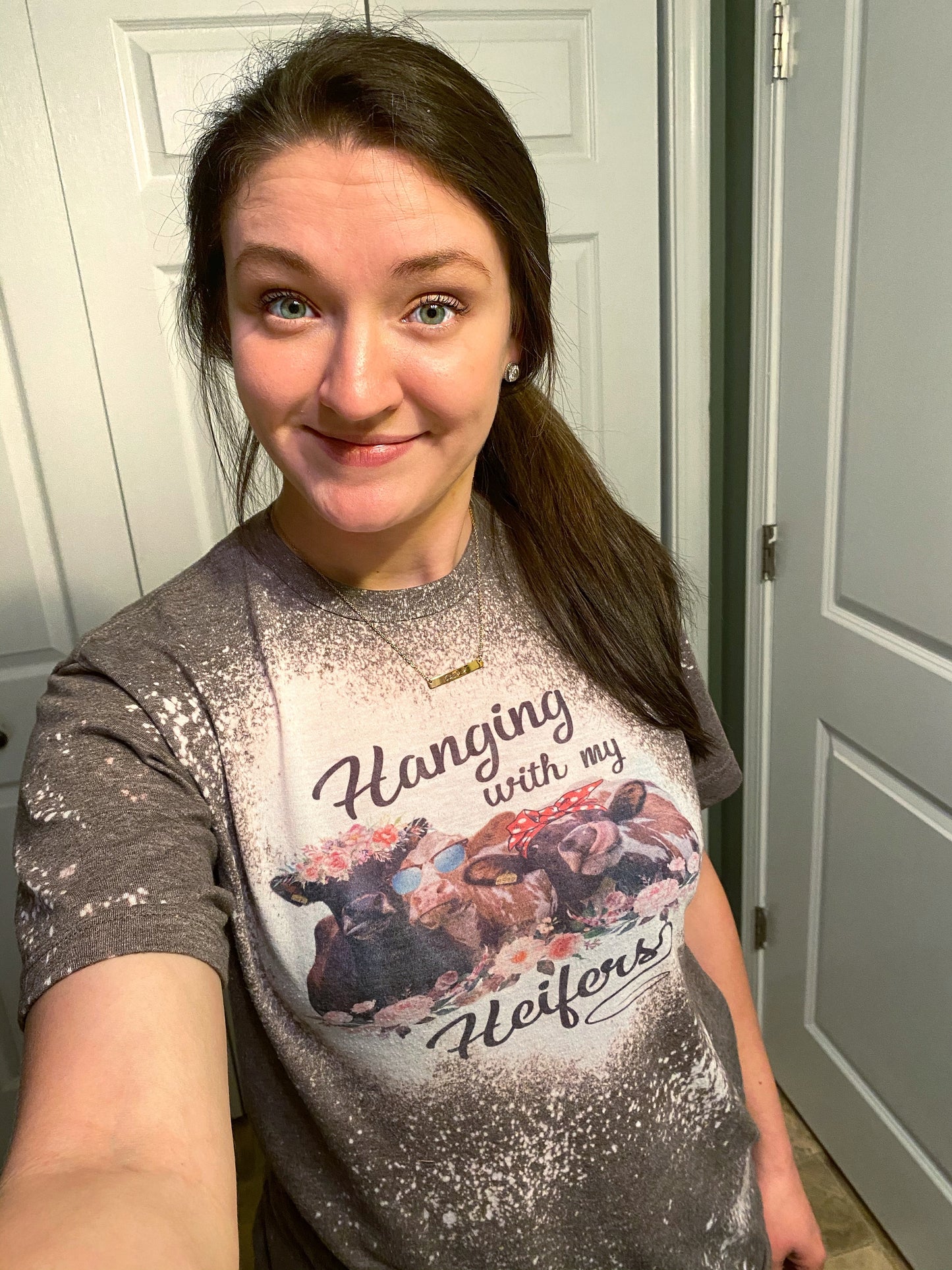 Hanging with my Heifers | Hangin with my Heifers Bleach Shirt | Bleach Tee | Bleach Shirt | Bleached Shirt | Cow Bleach Shirt