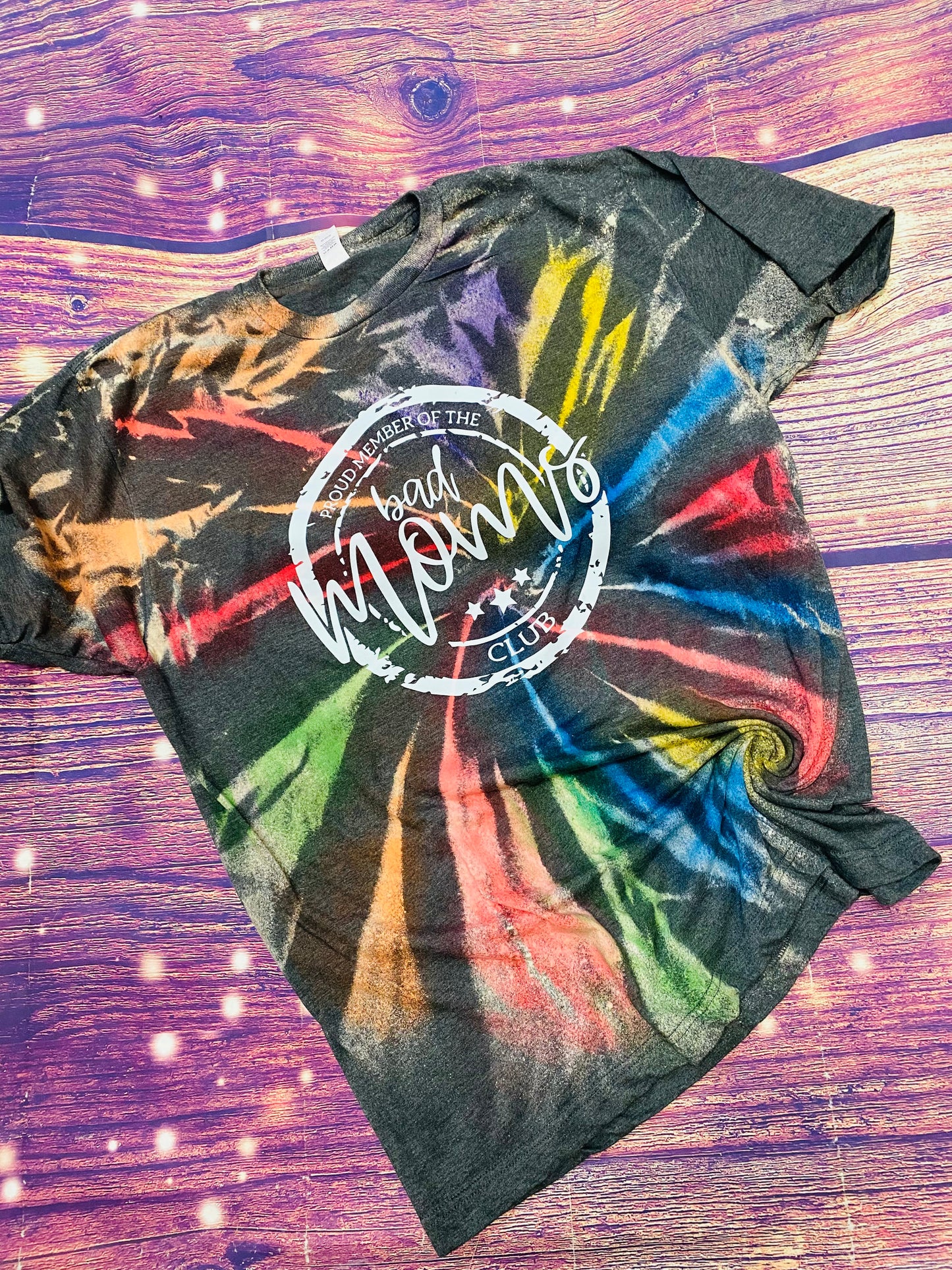 Bad Moms Club reverse tie dye Tee