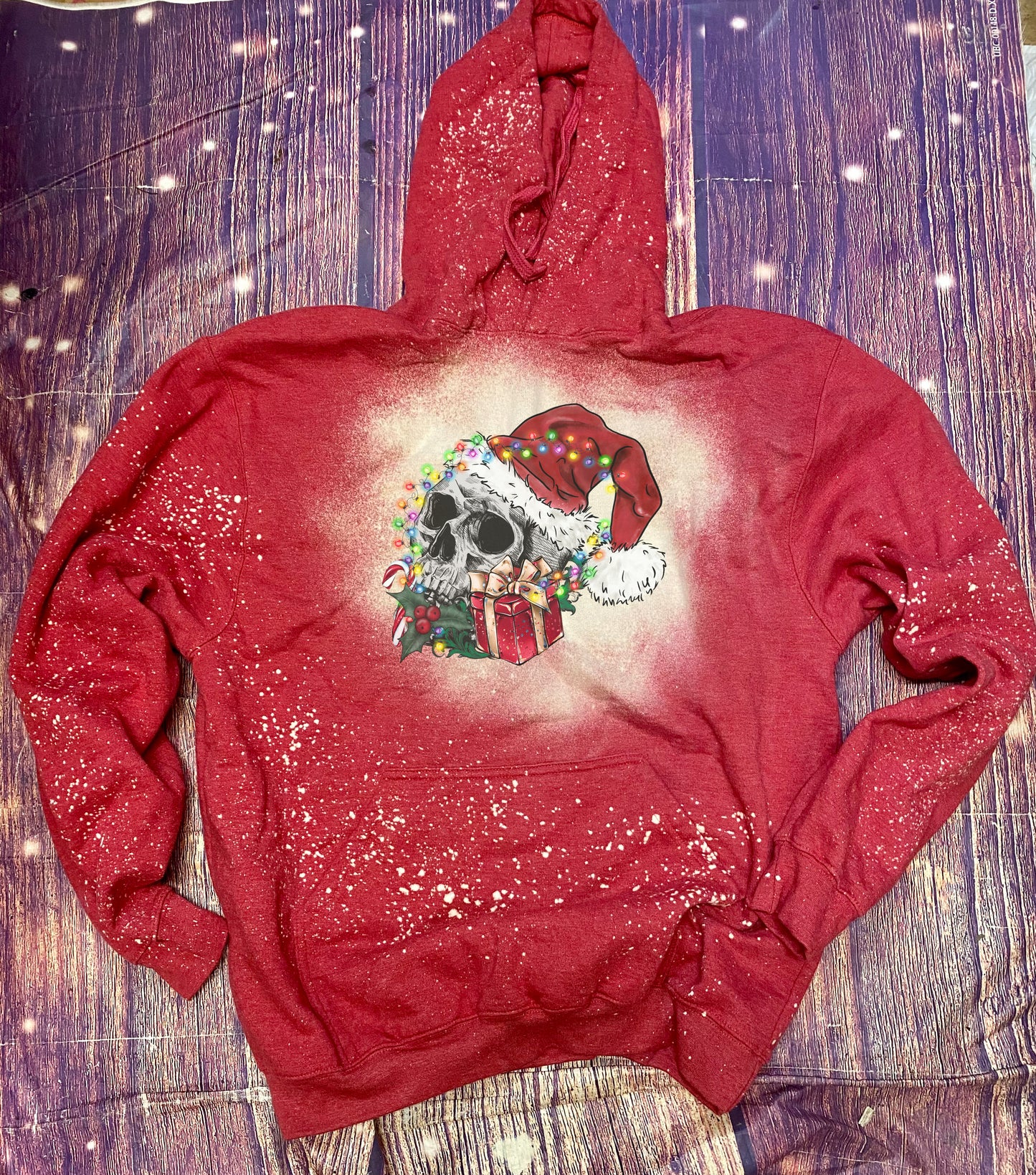 Christmas Skull Bleach Hoodie