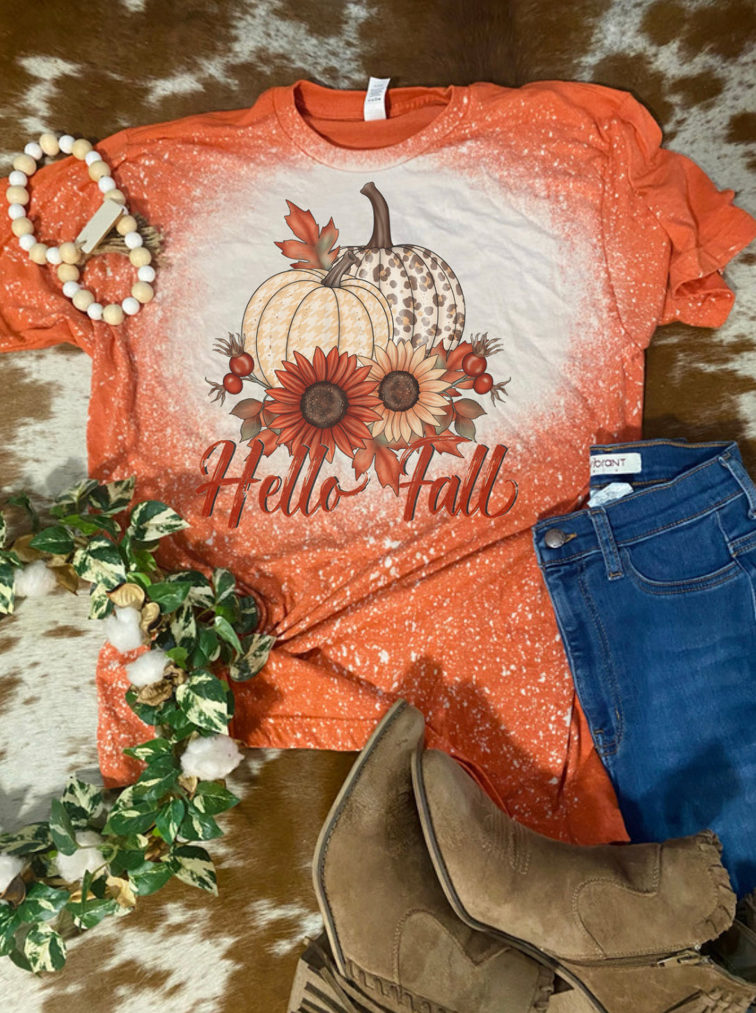 Hello Fall Bleach Tee