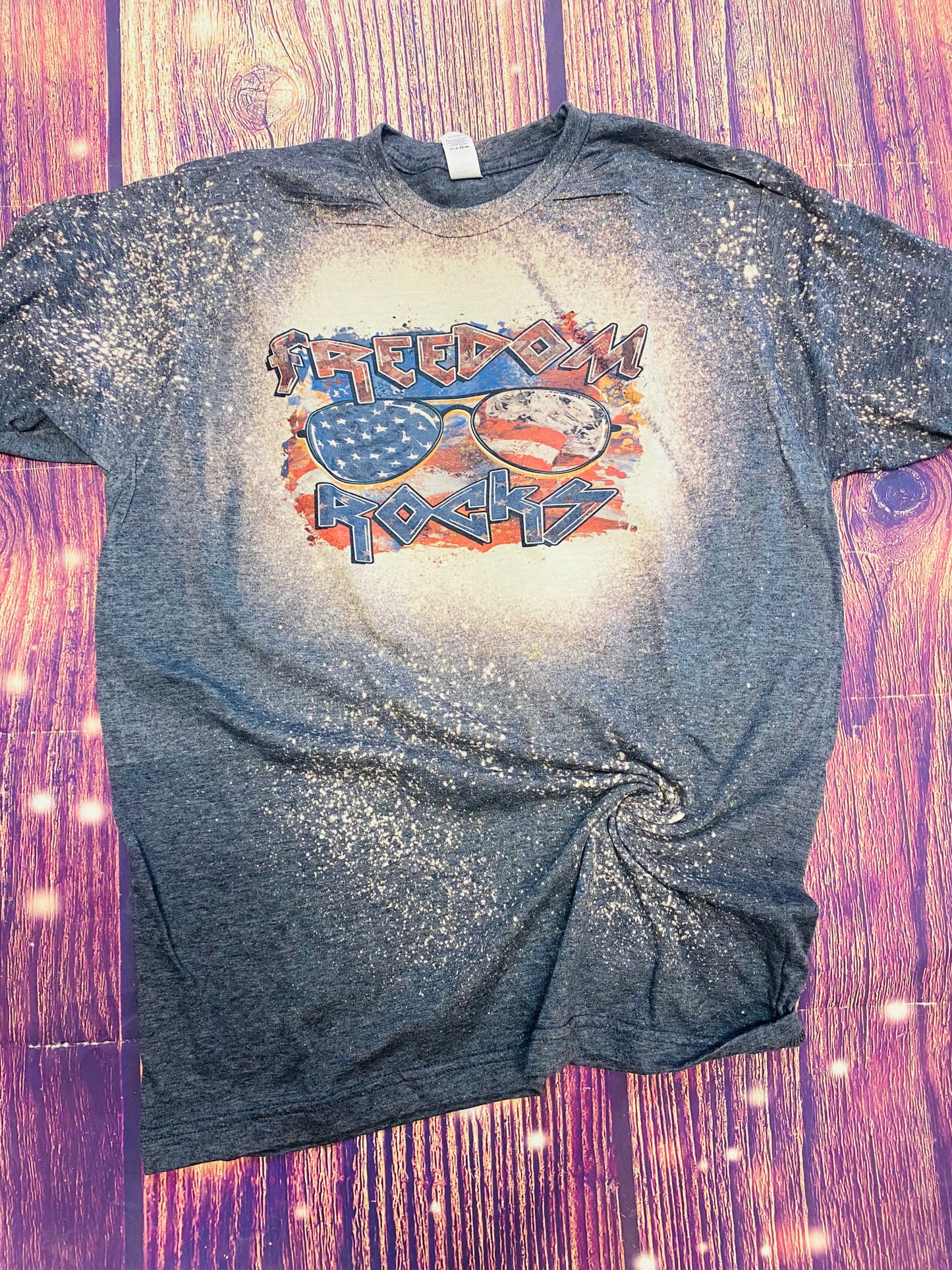 Freedom Rocks patriotic Bleach Tee