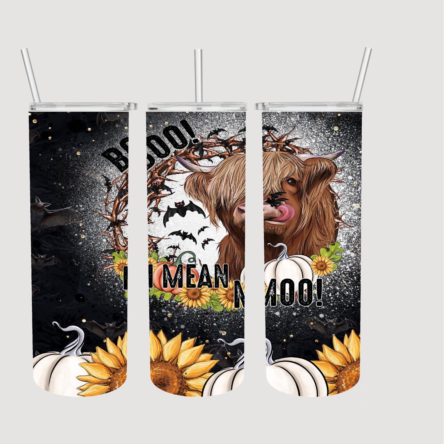 Boo I mean Moo Halloween Tumbler