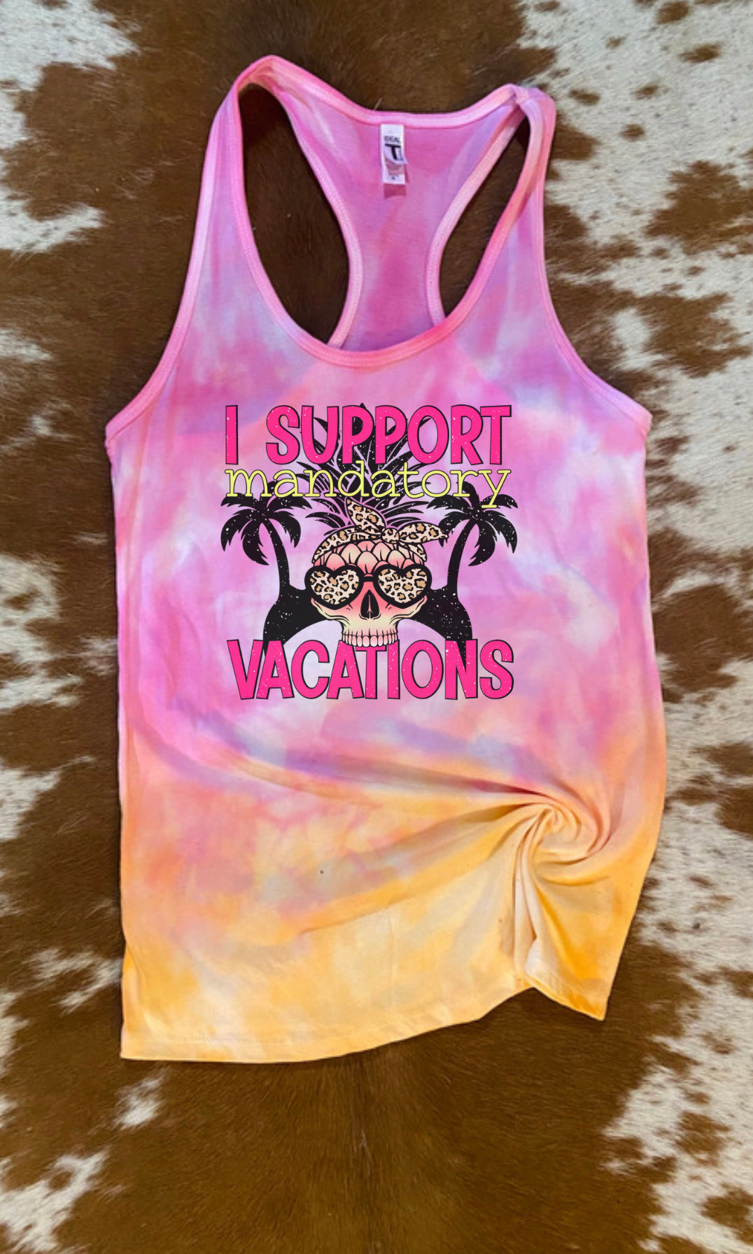 Mandatory Vacations spooky summer Tie Dye Tank