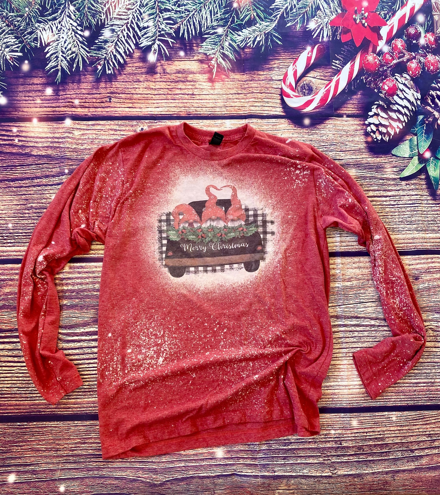 Gnomes truck merry Christmas bleach long sleeve shirt