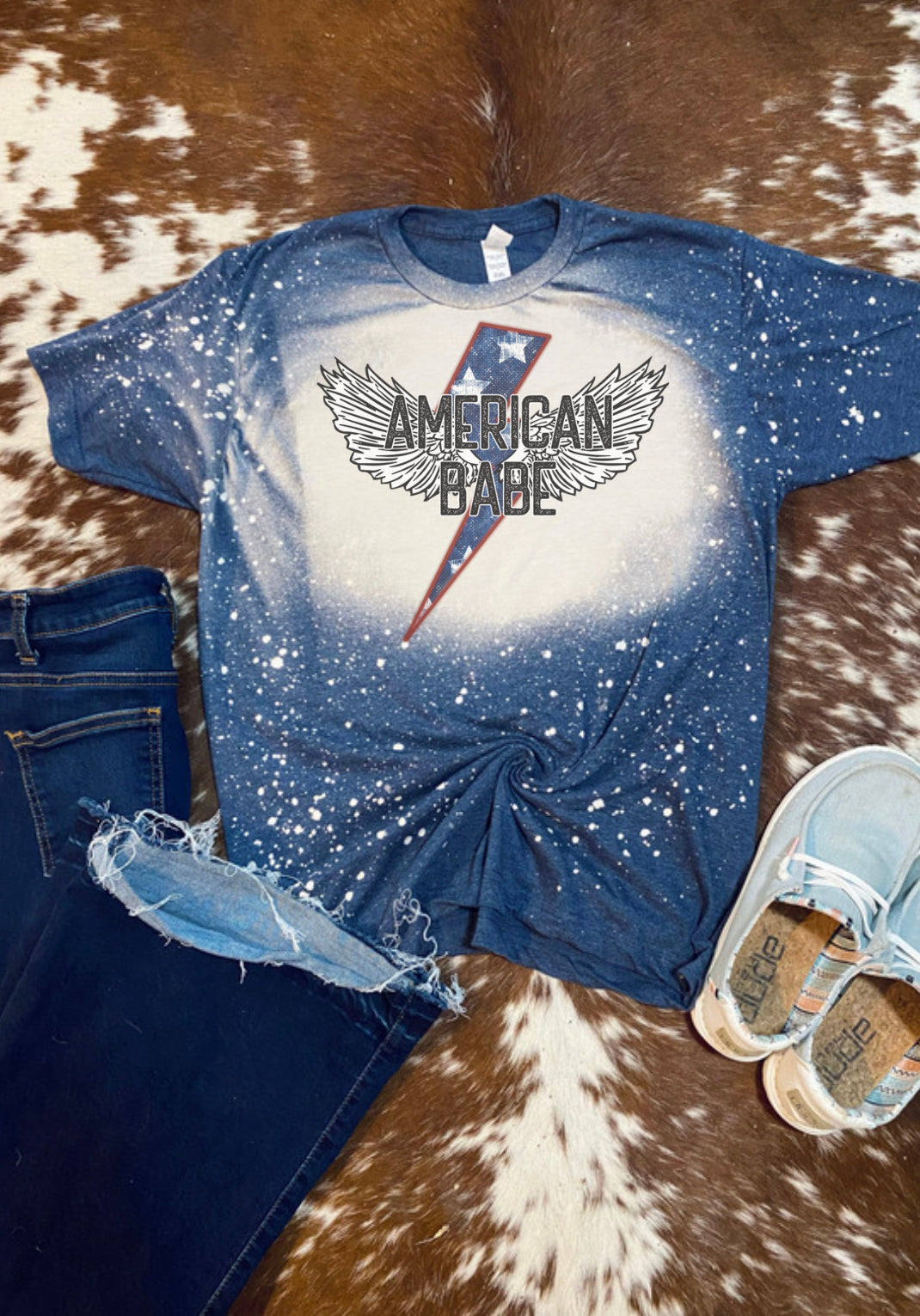 Patriotic American Babe Bleach Tee