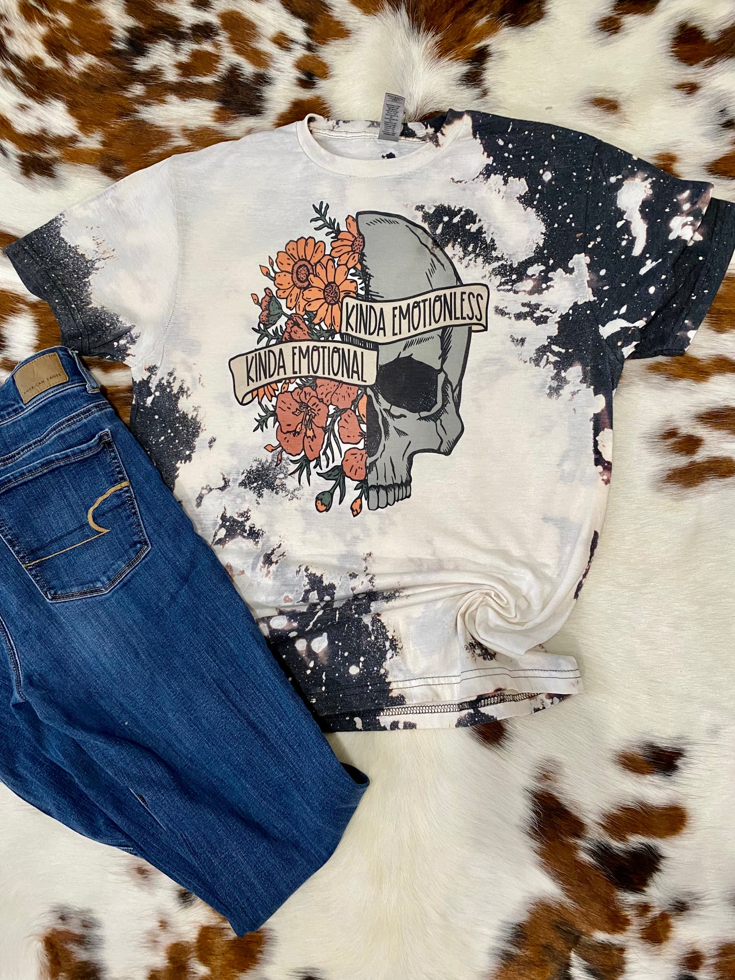 Kinda Emotional Kinda Emotionless Bleach Tee