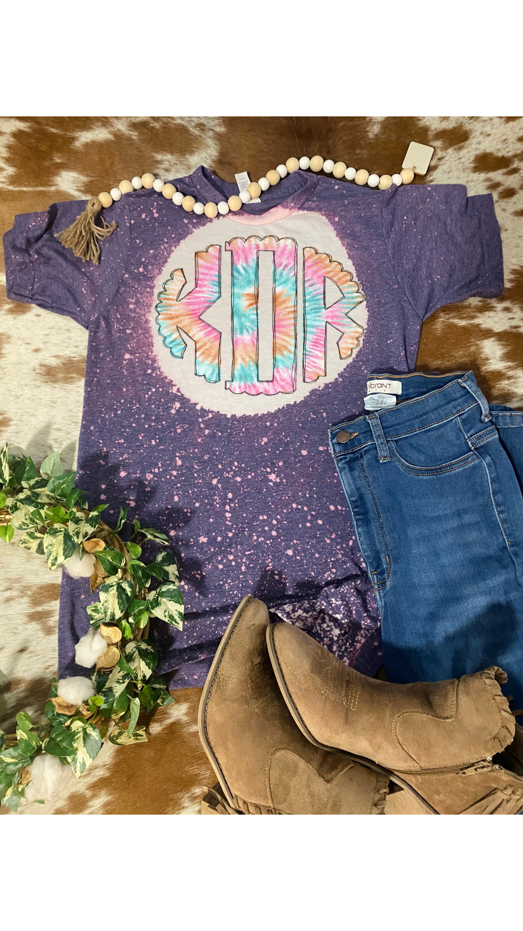 Tie Dye Monogram Bleach Tee