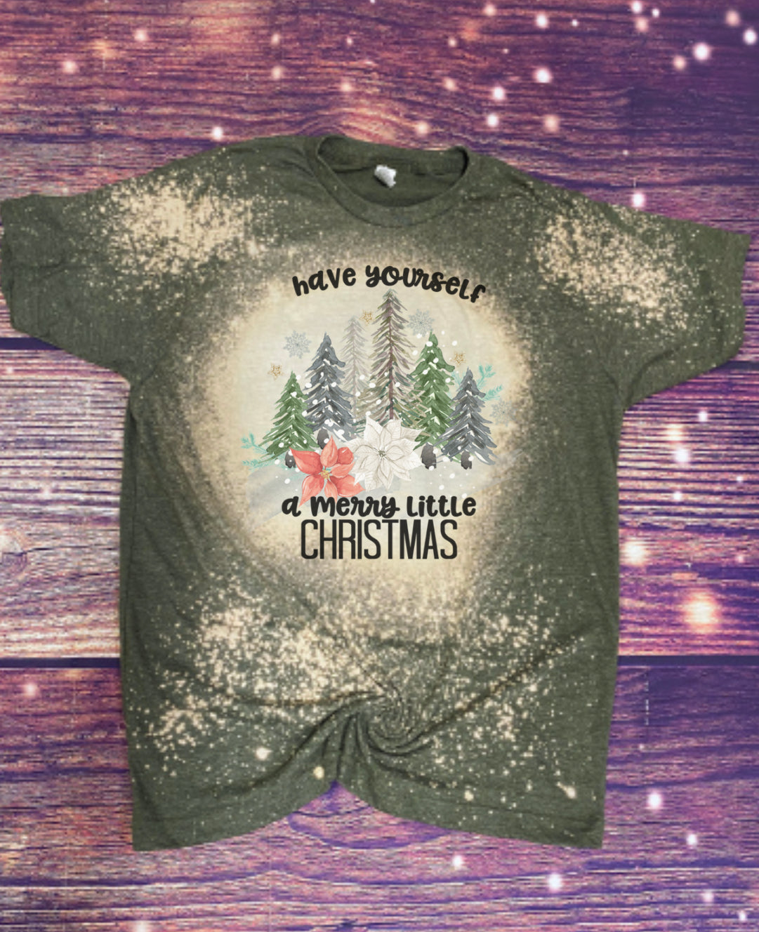 Merry Little Christmas Christmas Bleach Tee