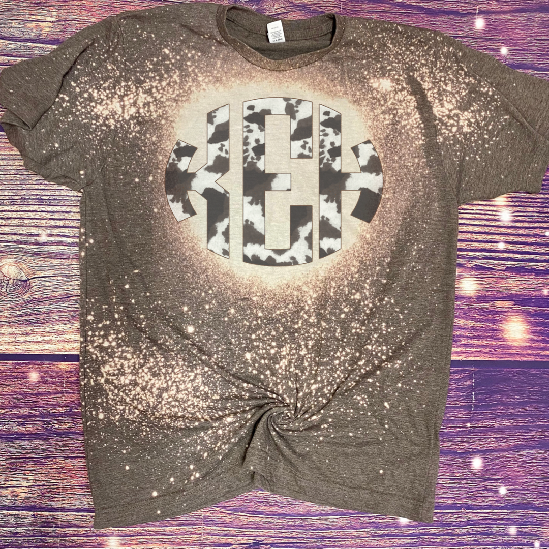 Cowhide Monogram Bleach Tee