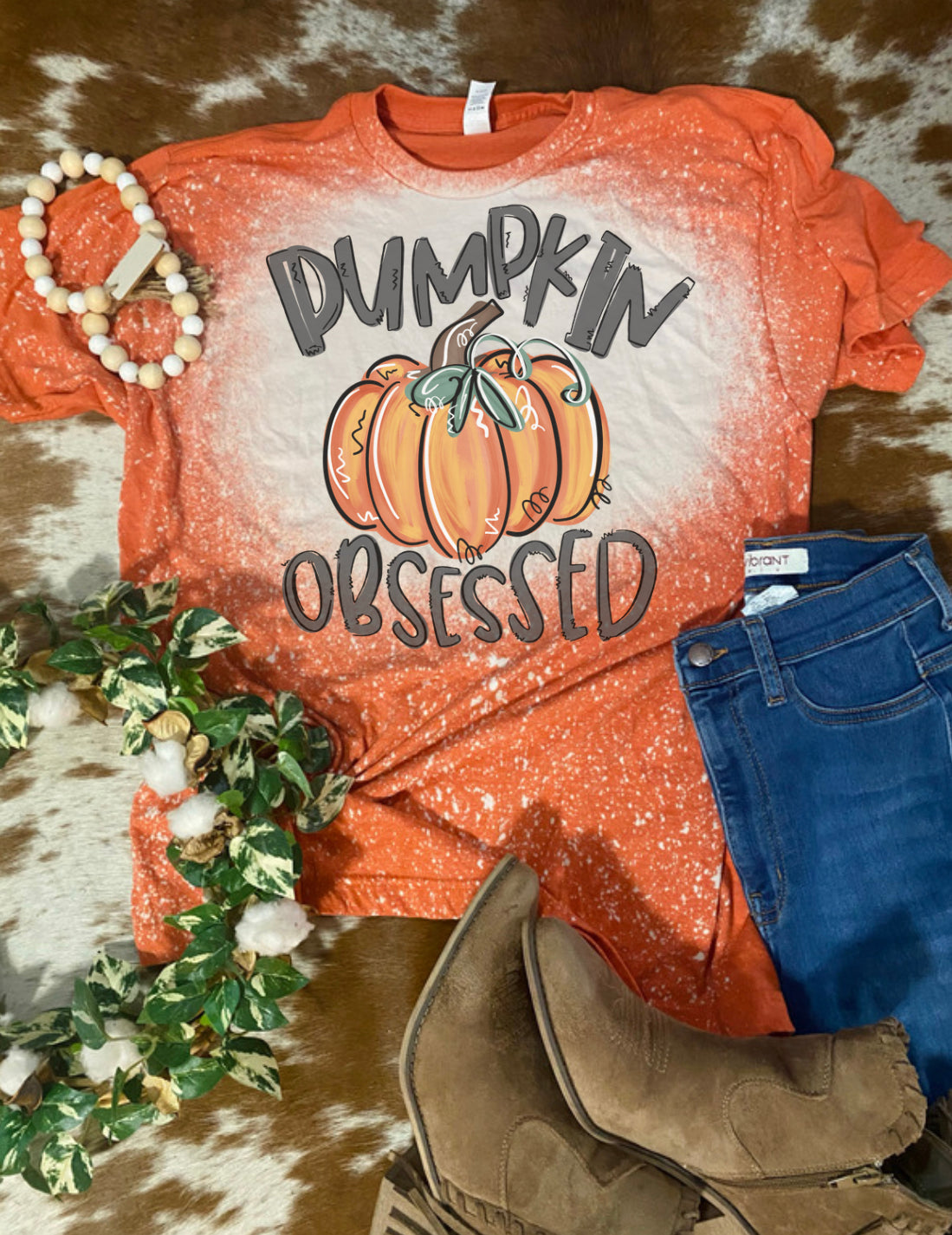 Pumpkin Obsessed Fall Bleach Tee