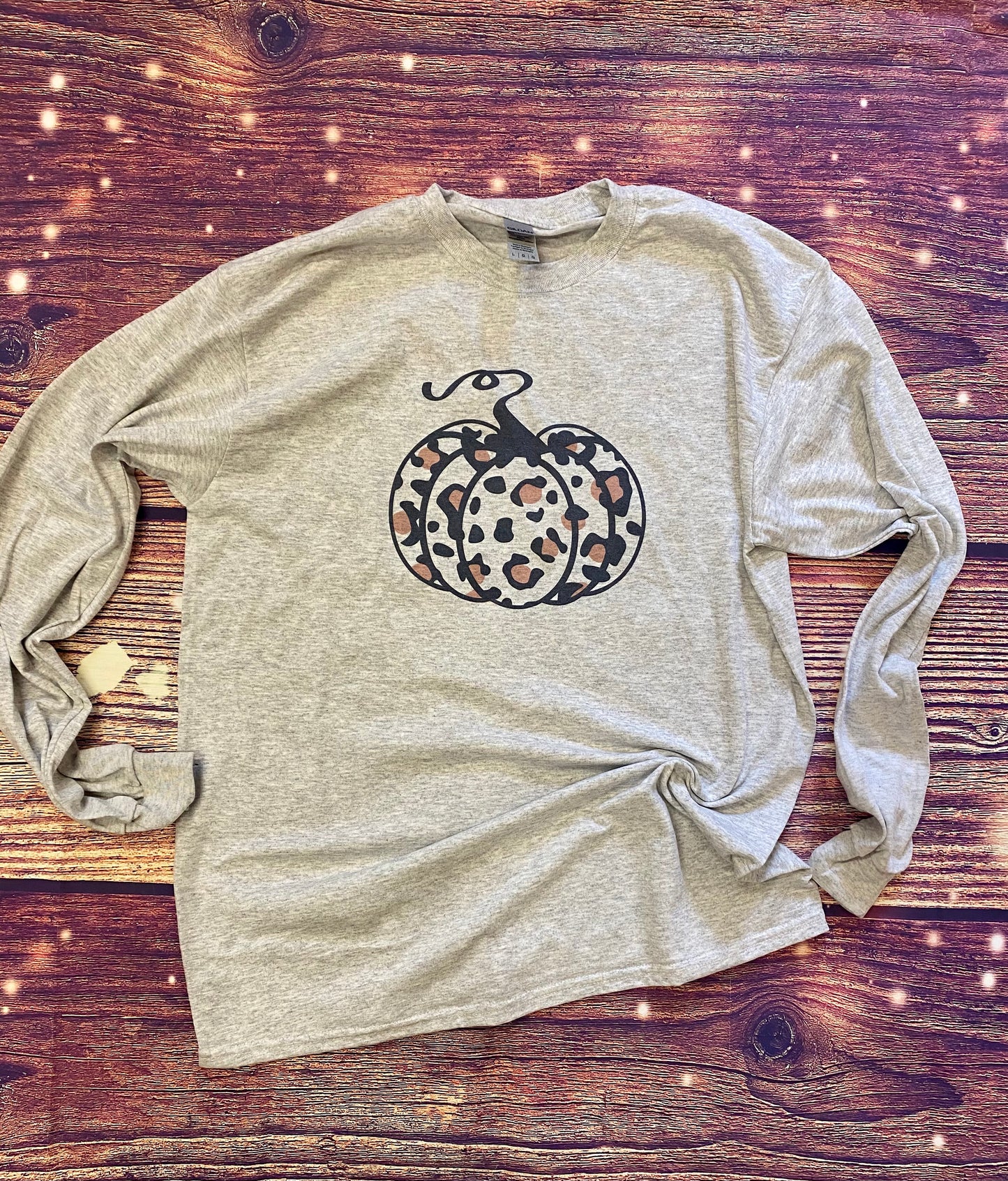 Leopard pumpkin long sleeve shirt