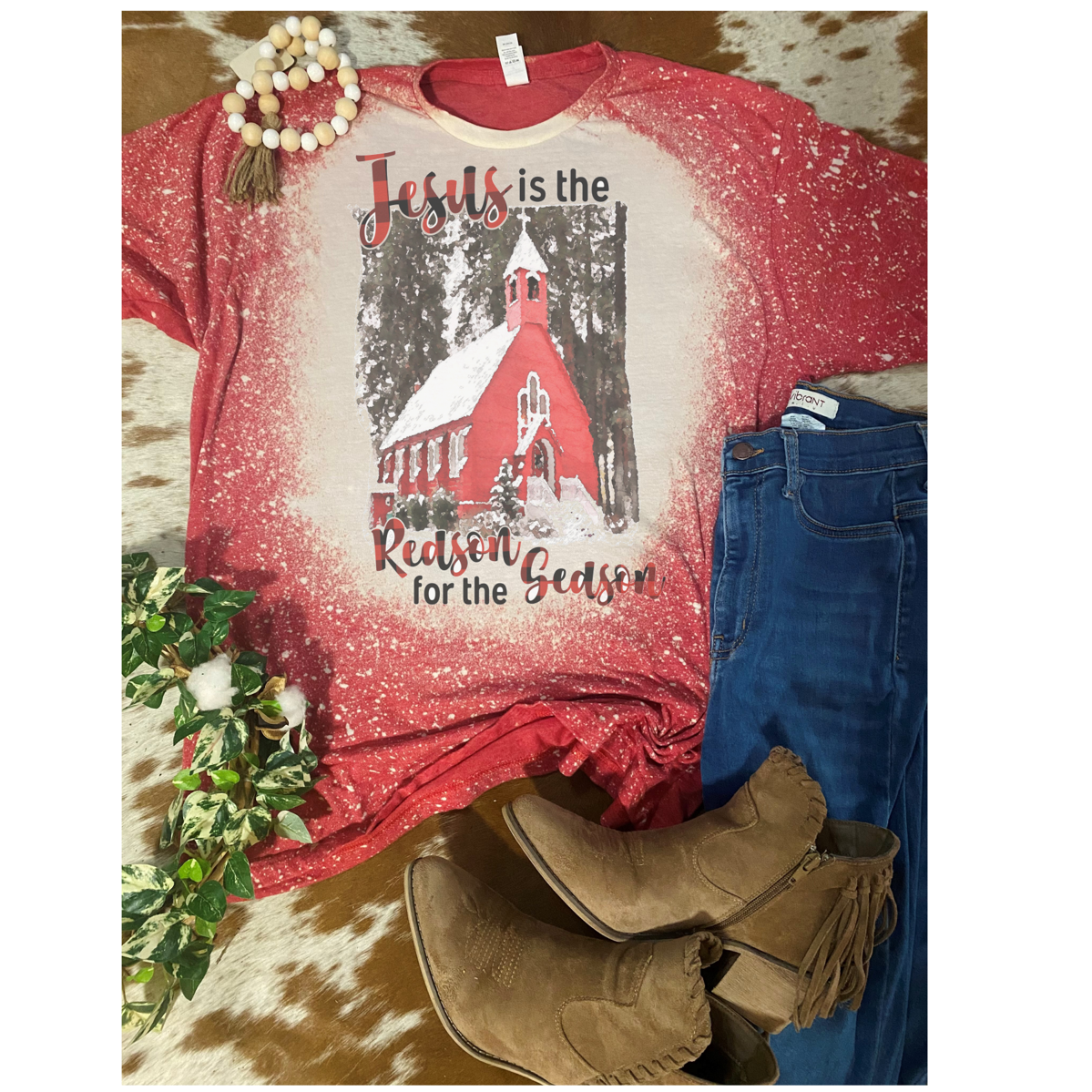 Jesus is the Reason Christmas Bleach Tee