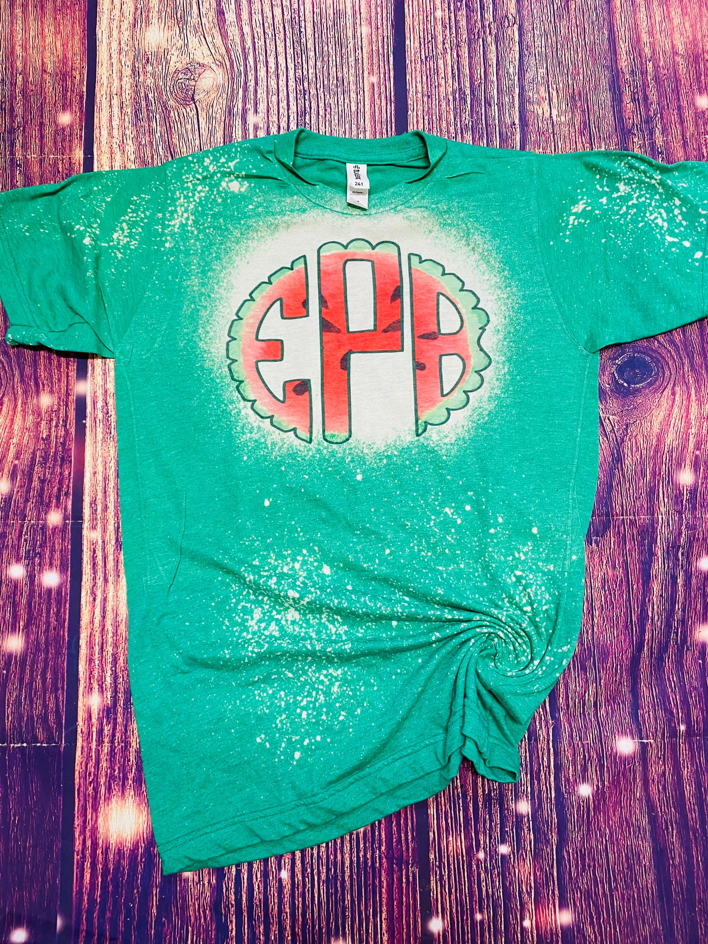 Watermelon Monogram Bleach Tee
