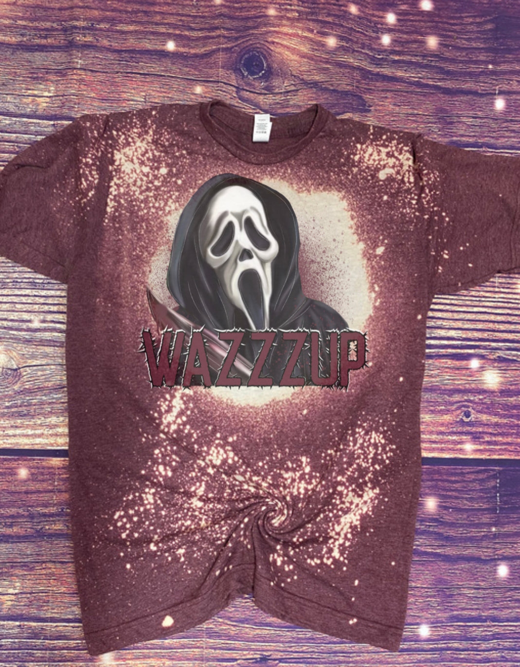 Wazzup Scream Halloween Bleach Tee