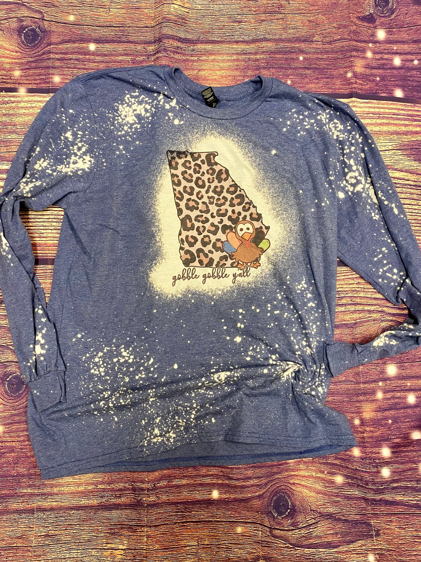 Gobble gobble yall georgia bleach long sleeve shirt