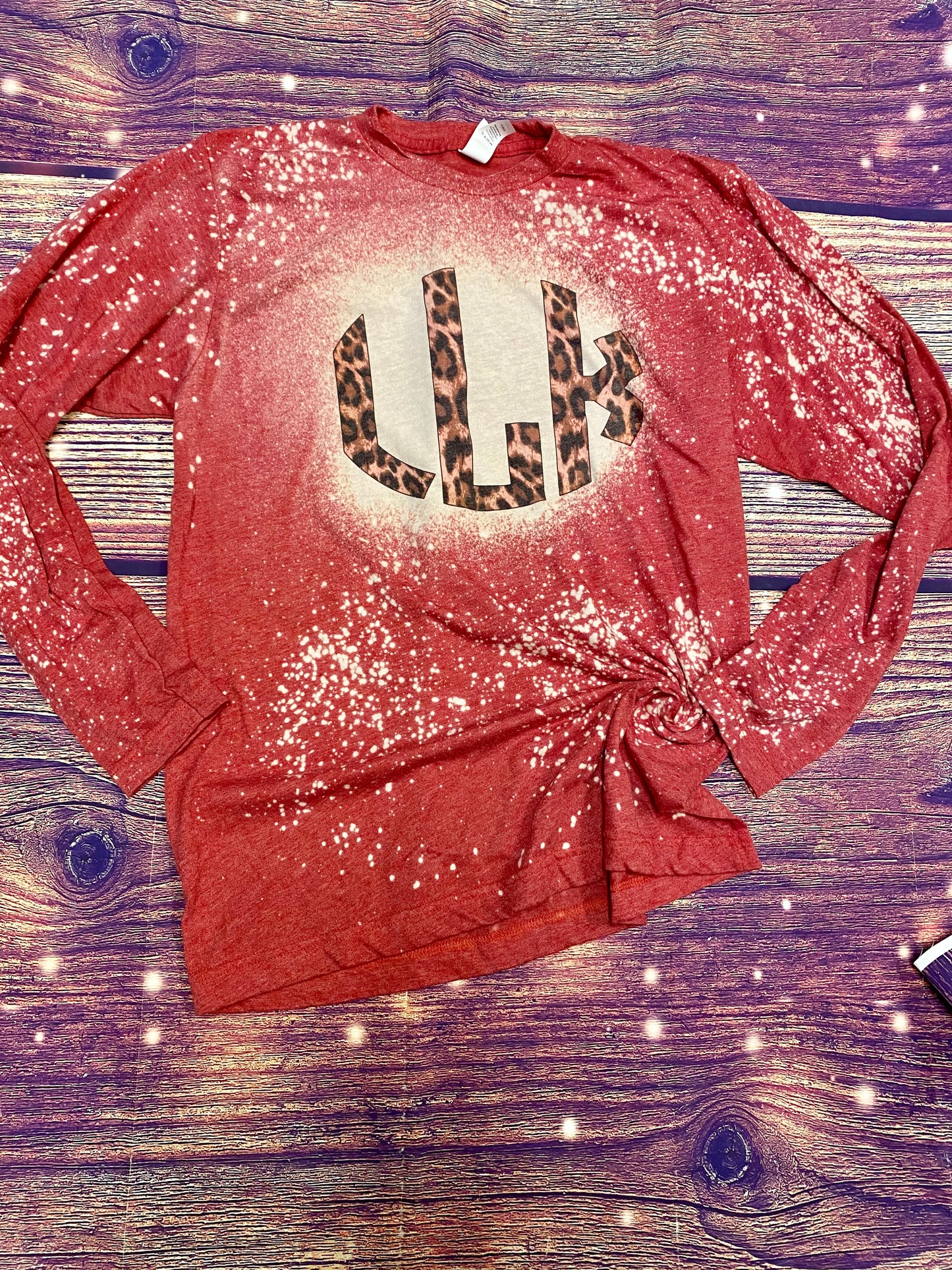 Cheetah monogram bleach long sleeve shirt
