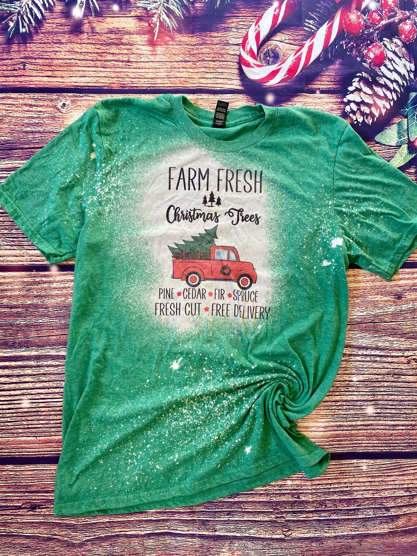 Farm fresh Christmas trees Bleach Tee