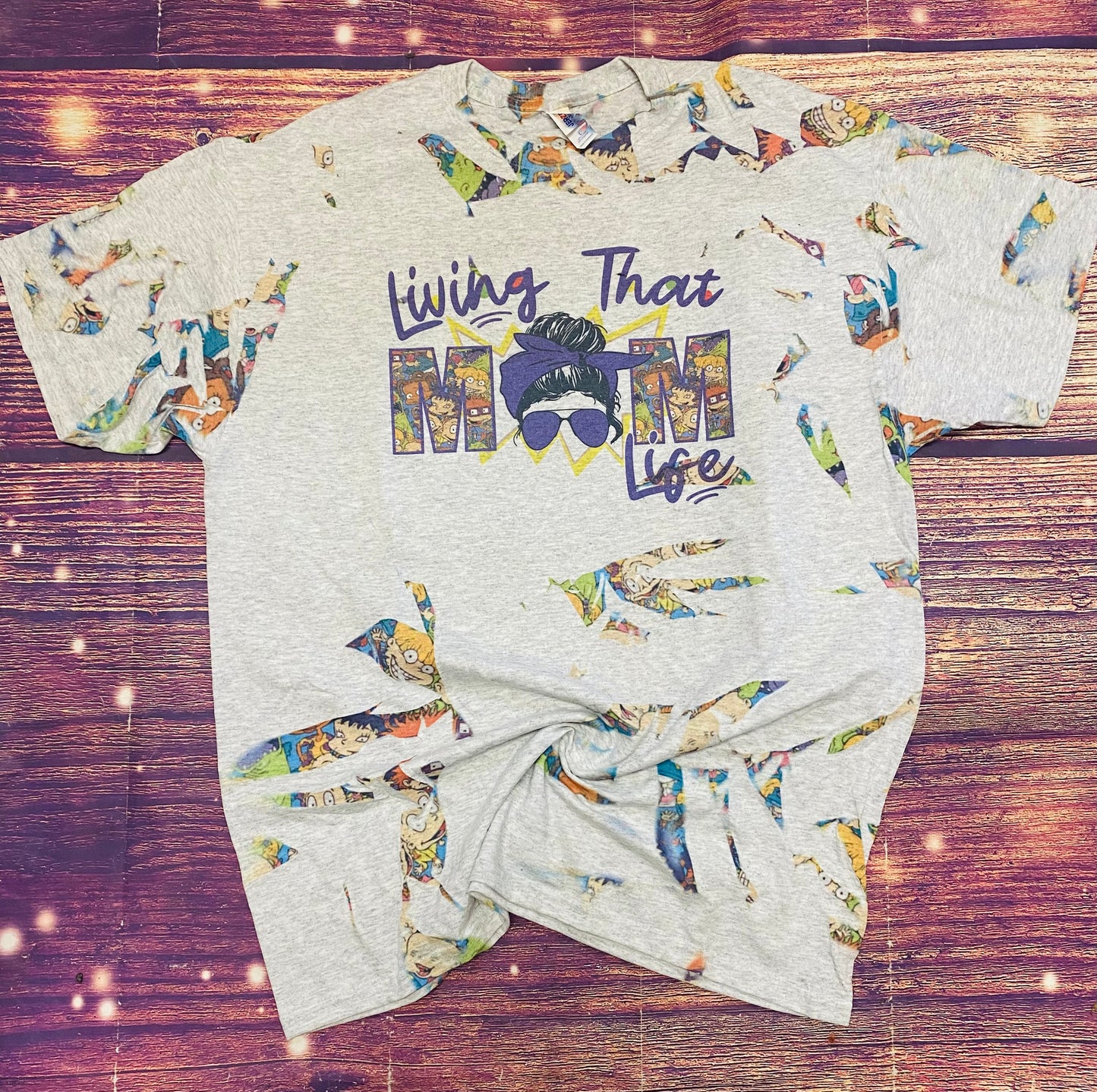 Living that MomLife Rugrats Sublimation Tie Dye tee