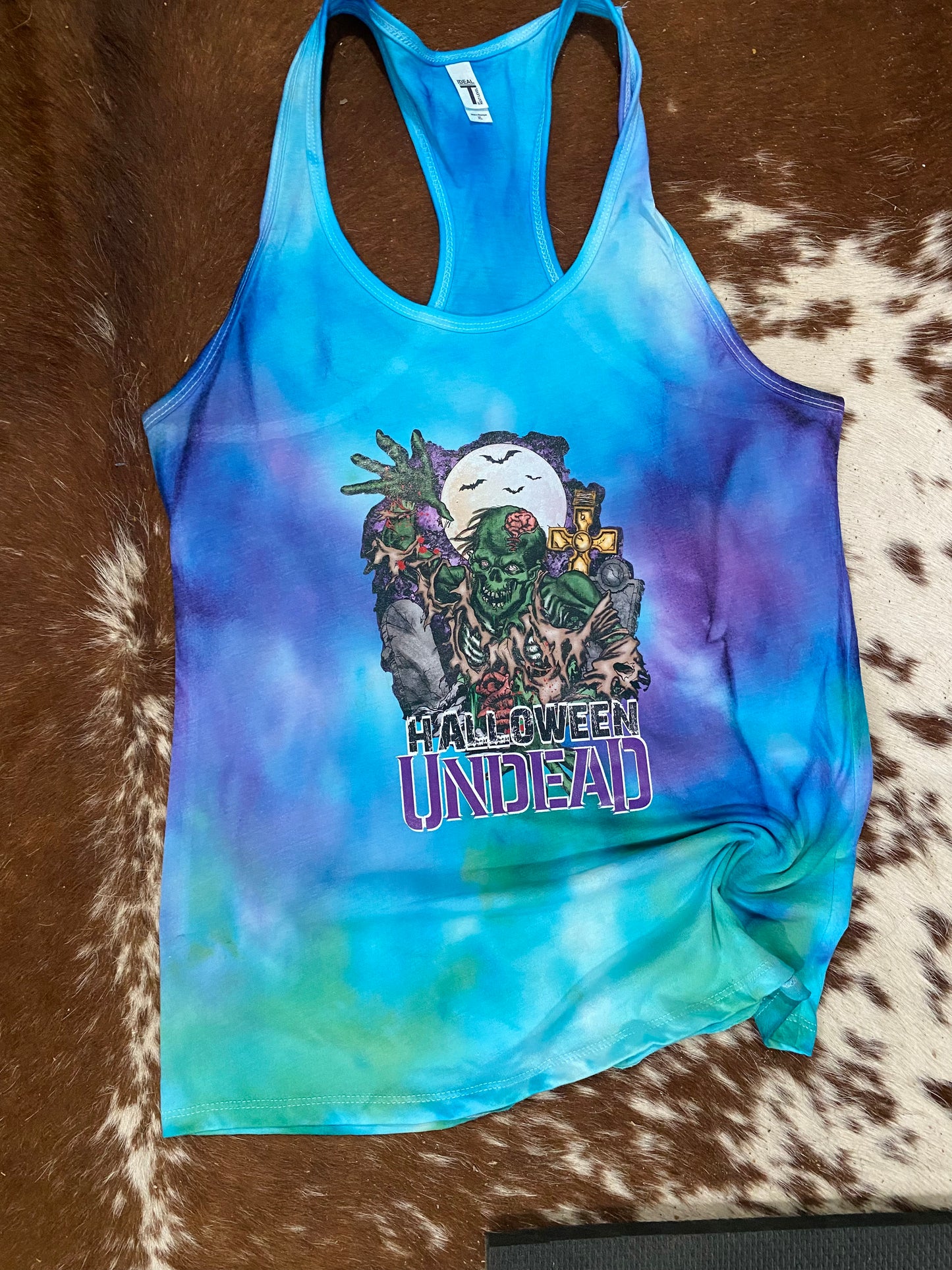 Halloween Undead Spooky Summer Tie Dye Tank