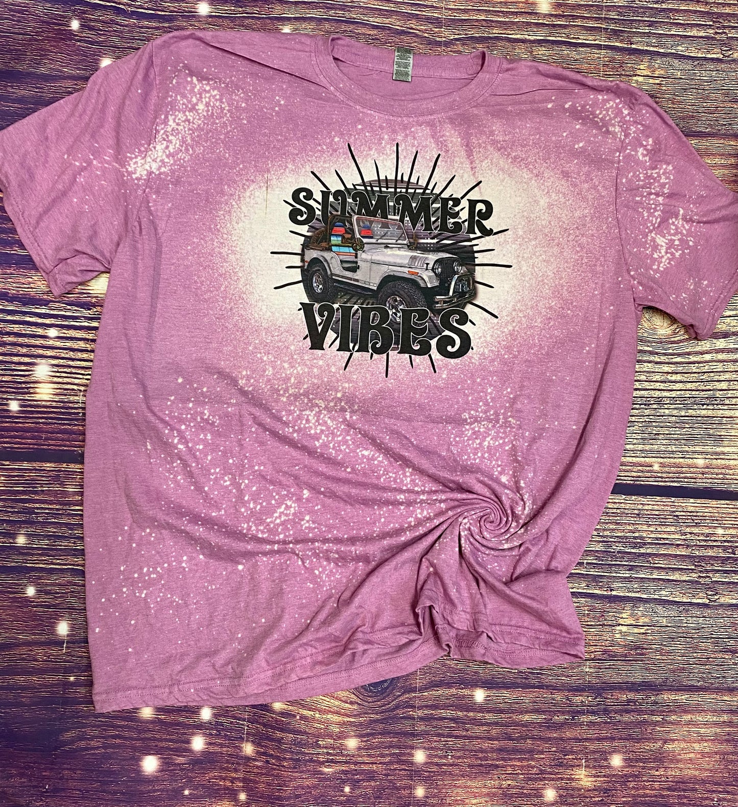 Summer Vibes Jeep Bleach Tee