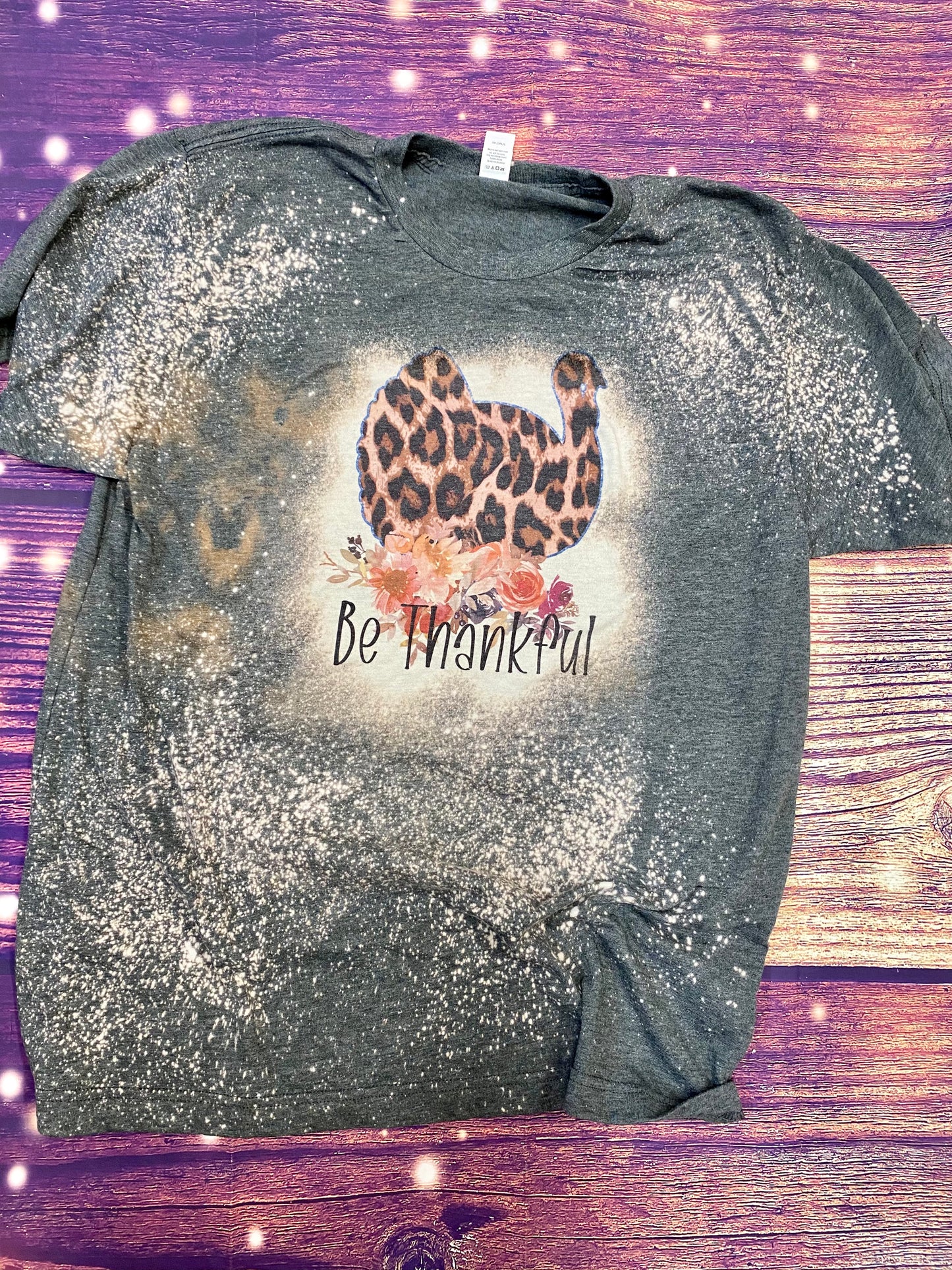 Be thankful cheetah turkey Bleach Tee