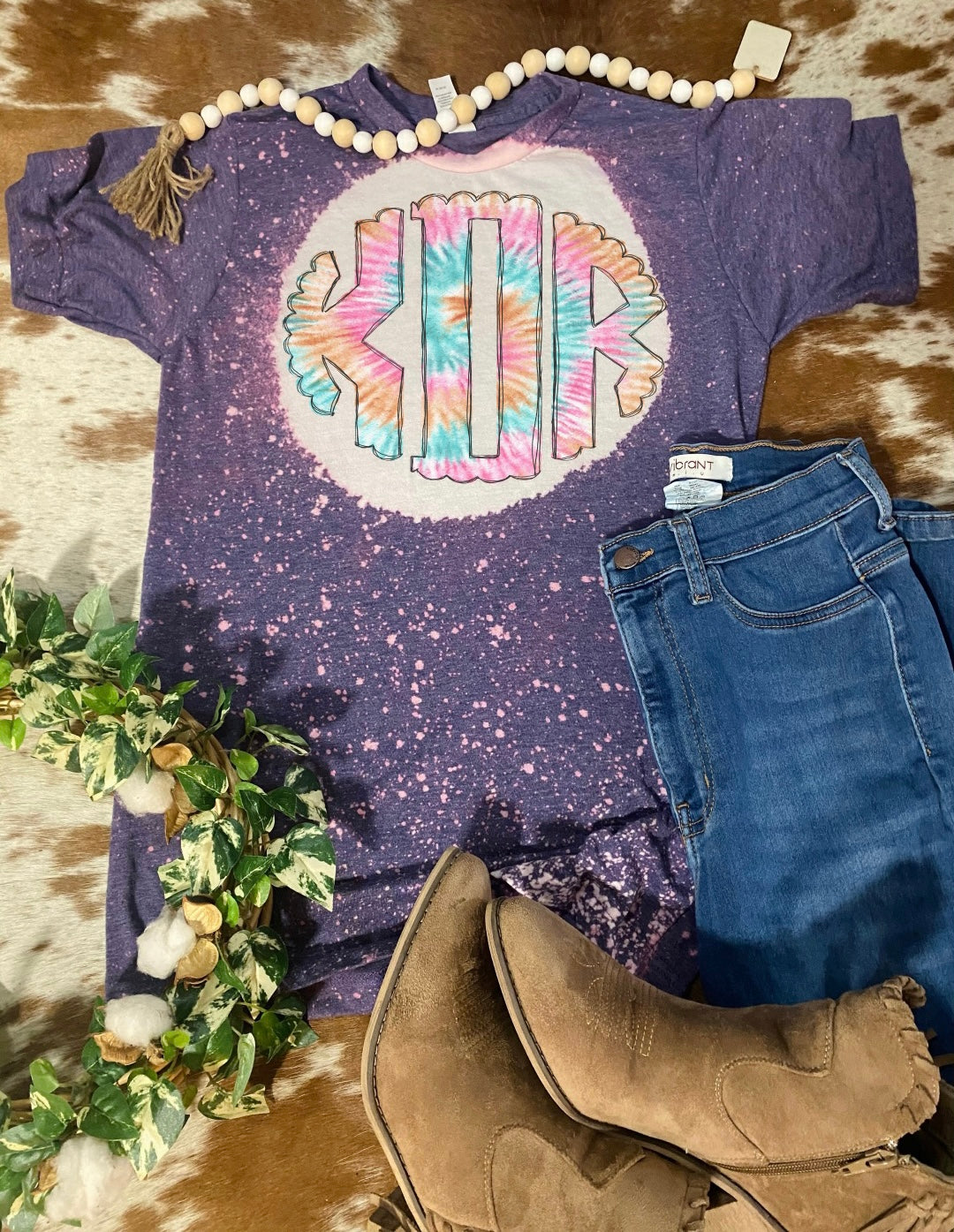 Tie dye Monogram Bleach Tee