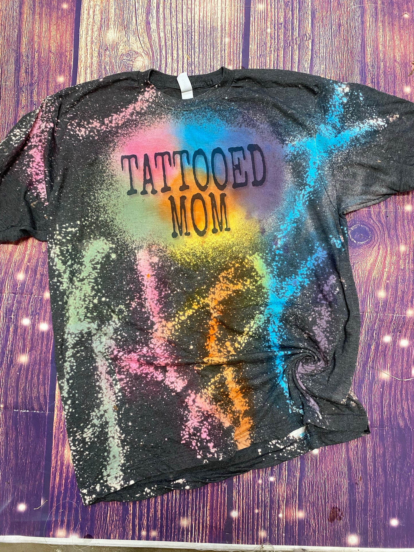 Tattooed Mom reverse tie dye Tee