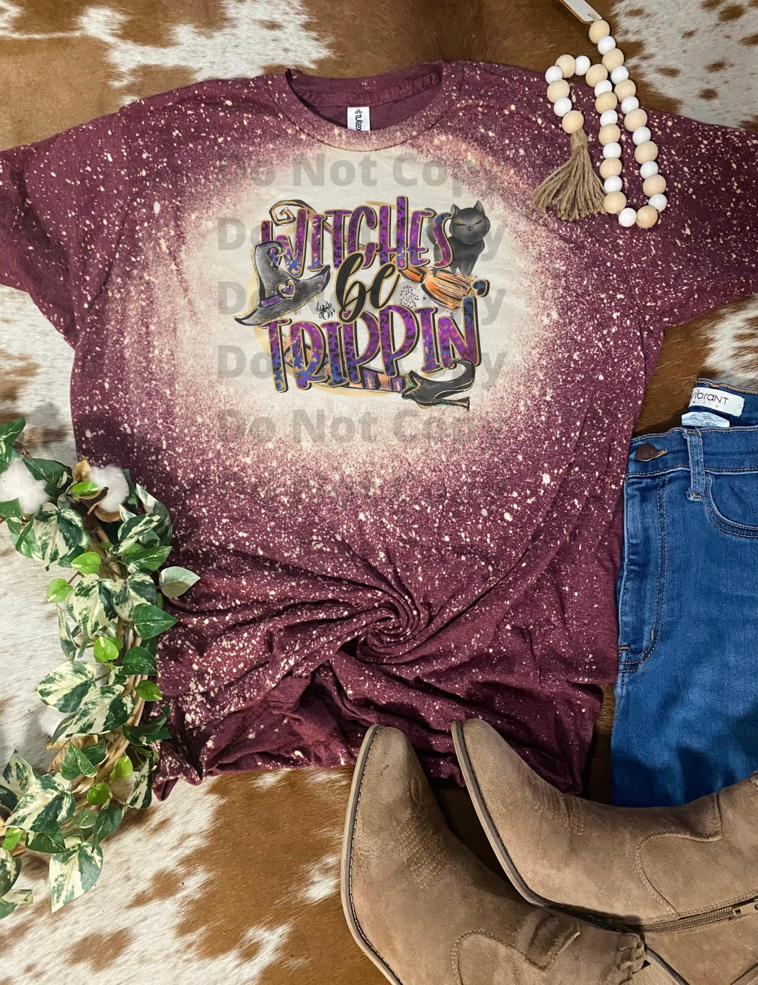 Witches be Trippin’ Halloween Bleach Tee