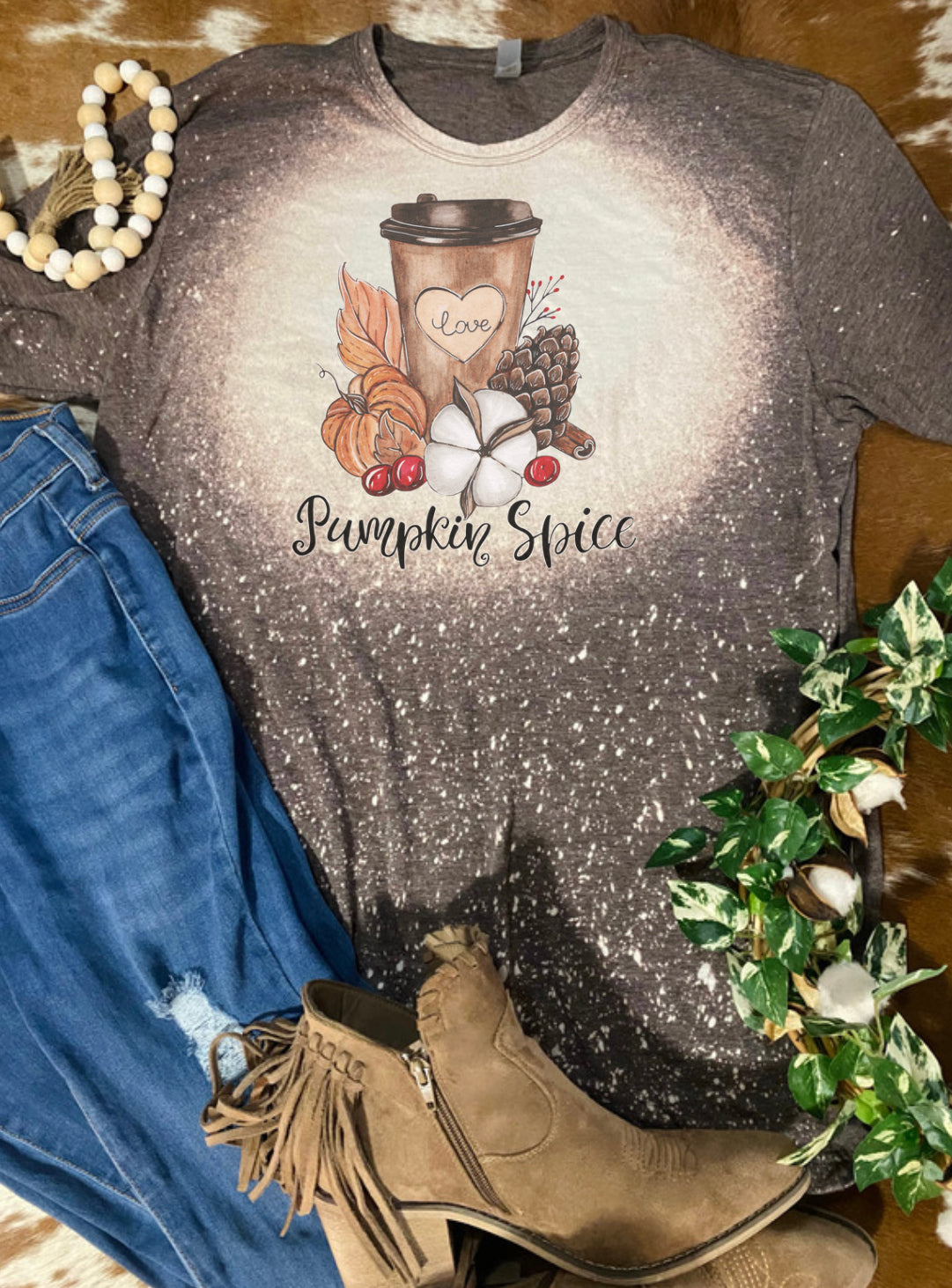 Pumpkin Spice Fall Bleach Tee
