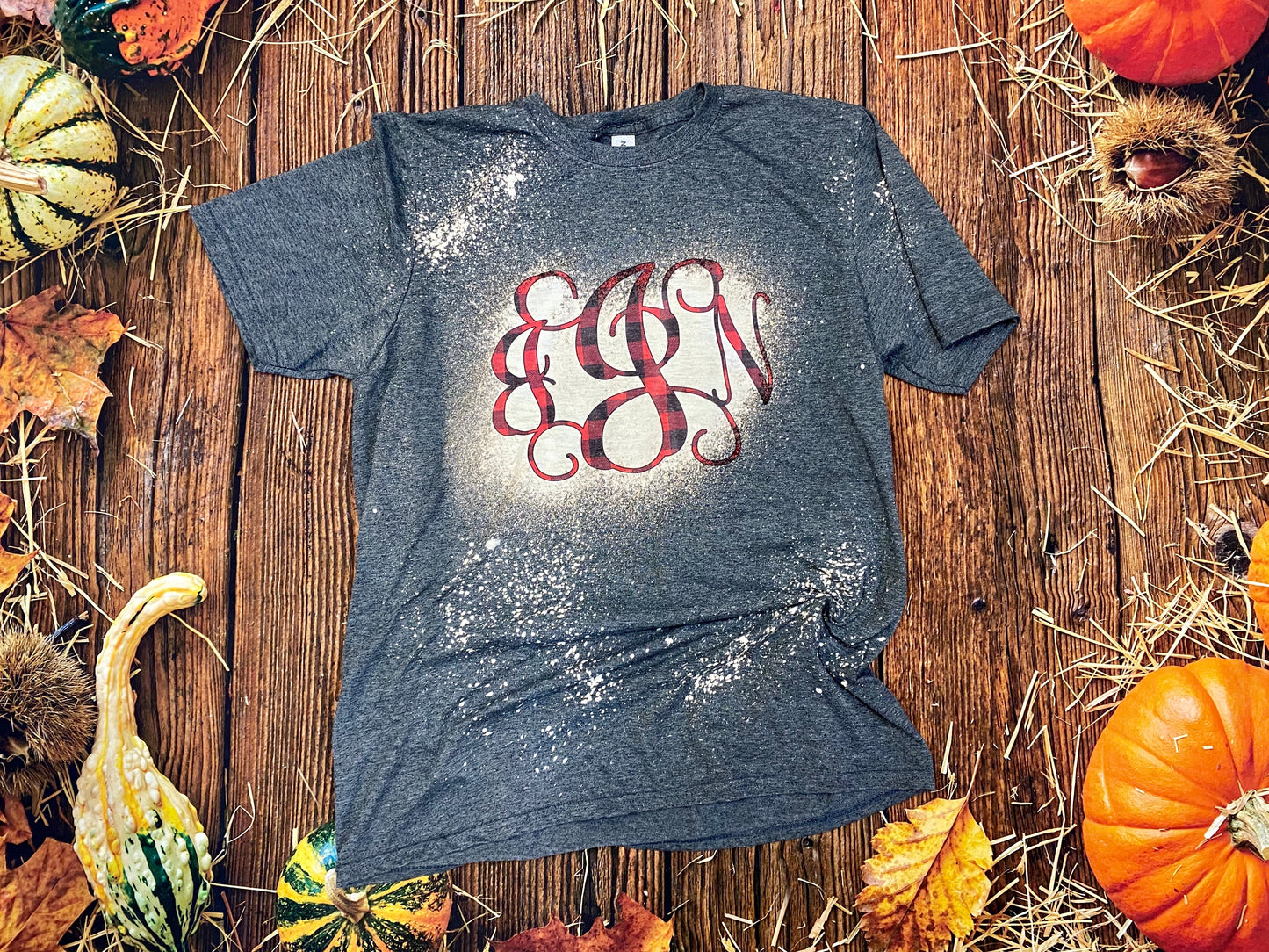 Red Buffalo Plaid Monogram Bleach Shirt