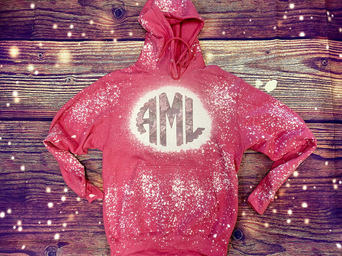 Mossy Oak Camo Monogram Bleach Hoodie