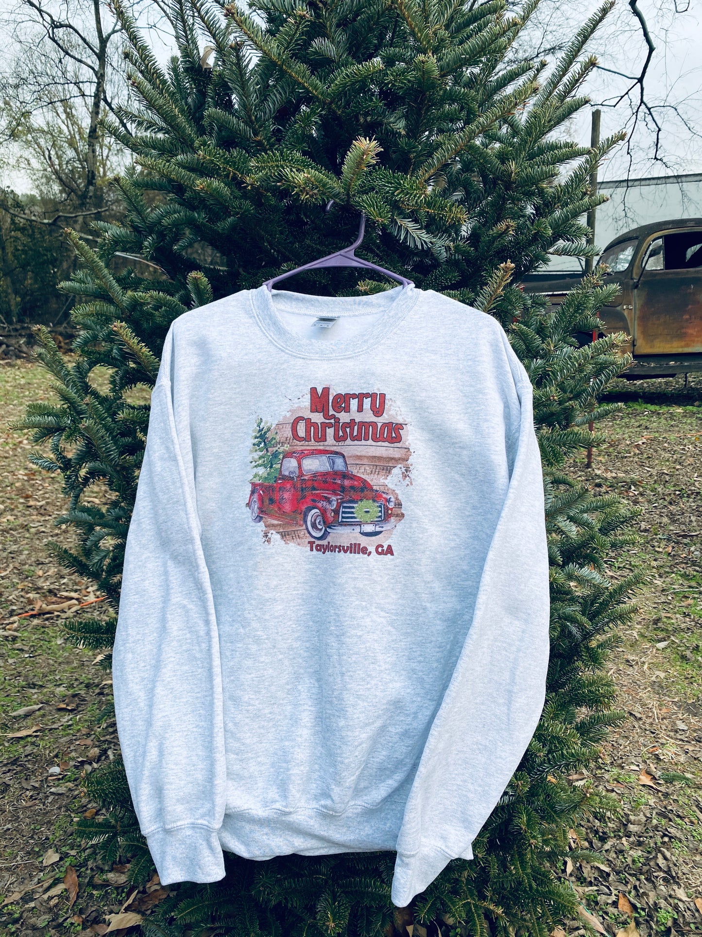 Merry Christmas Red Truck Sweatshirt