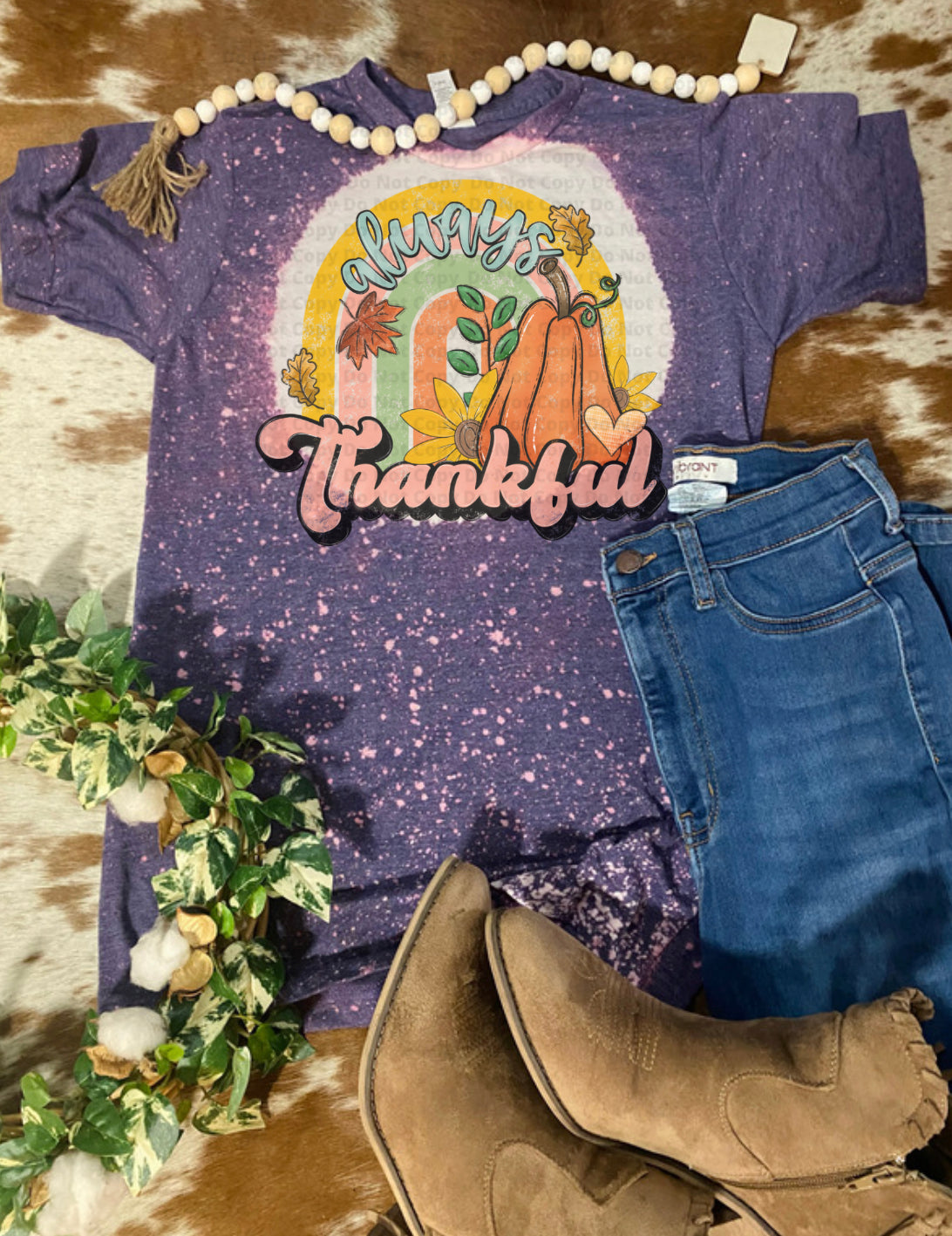 Always Thankful Bleach Tee