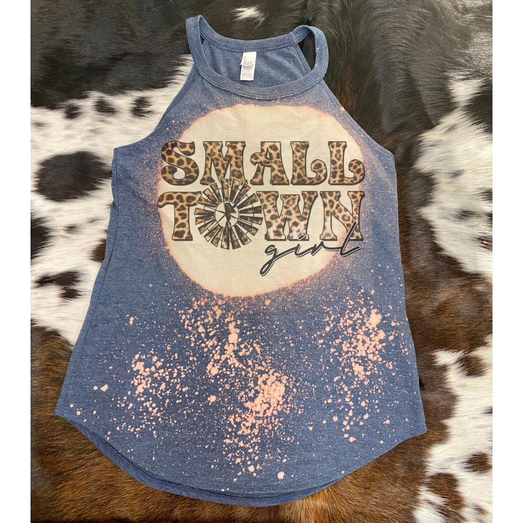 Small Town Girl Bleach Rocker Tank
