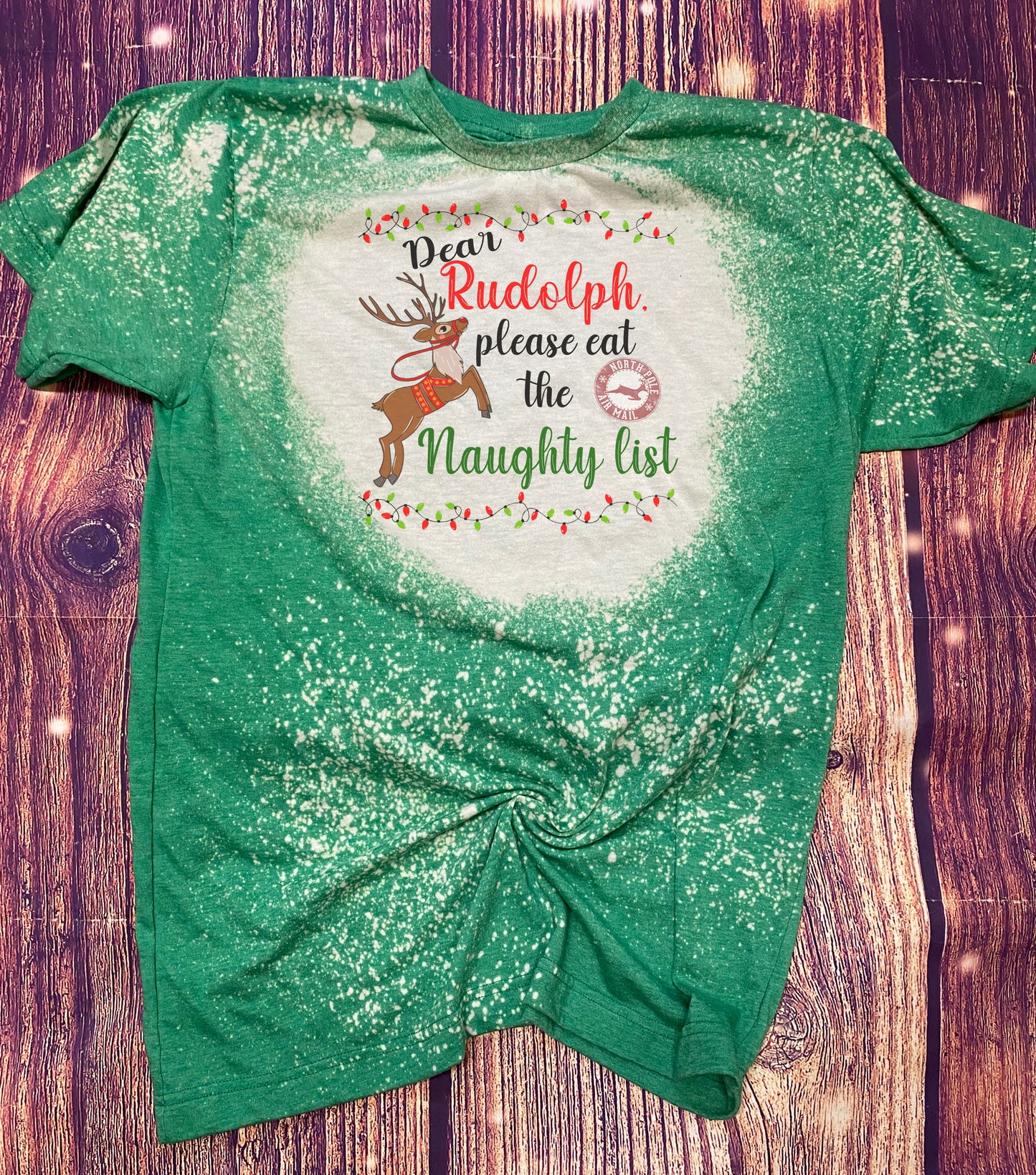 Naughty List Christmas Bleach Tee