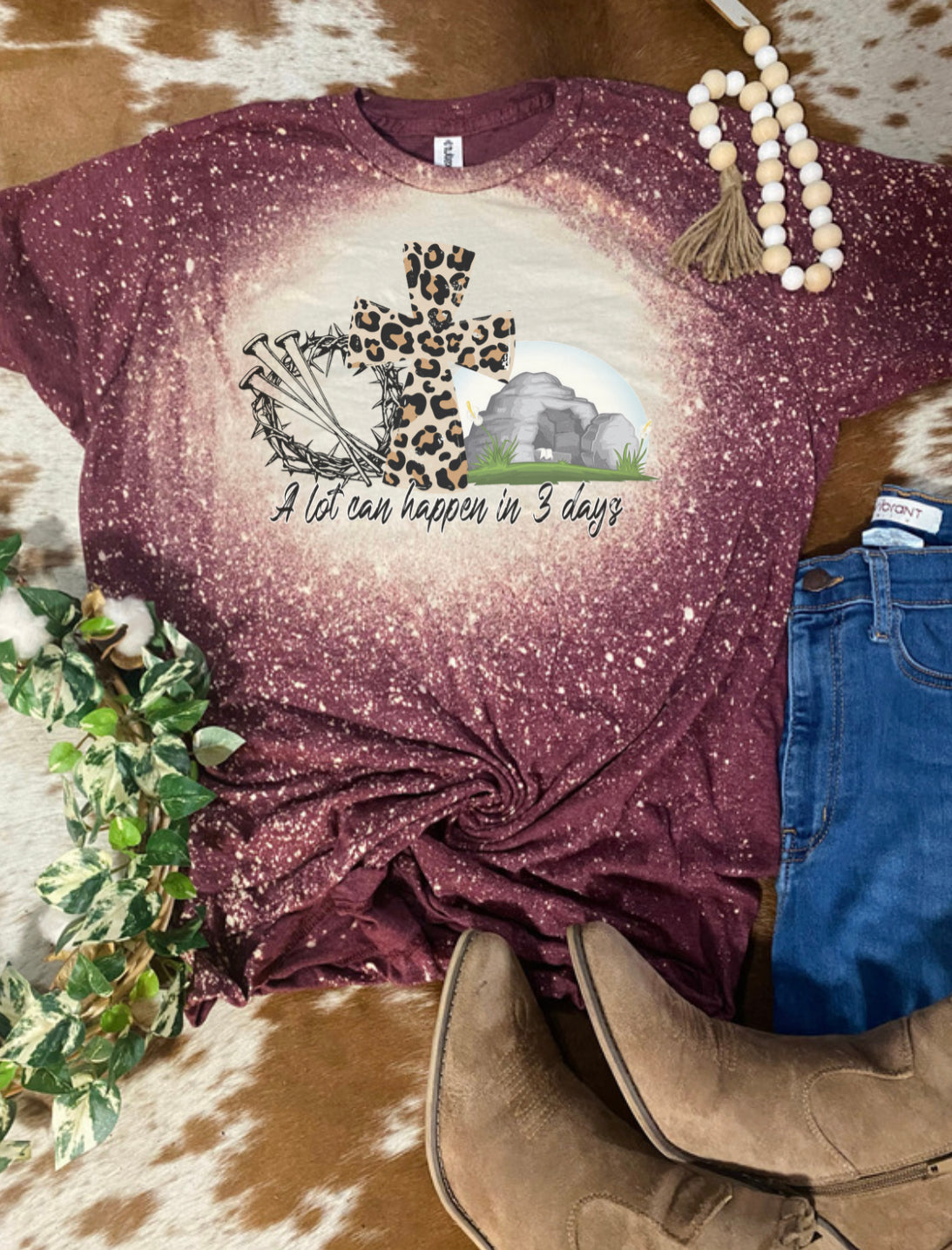 A lot Can happen in 3 Days Easter Bleach Tee