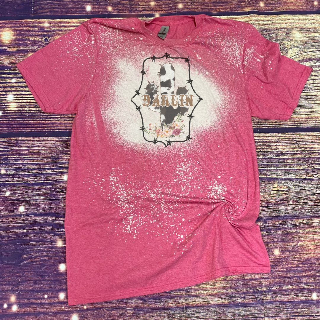 Cowhide Cactus Darlin Bleach Tee